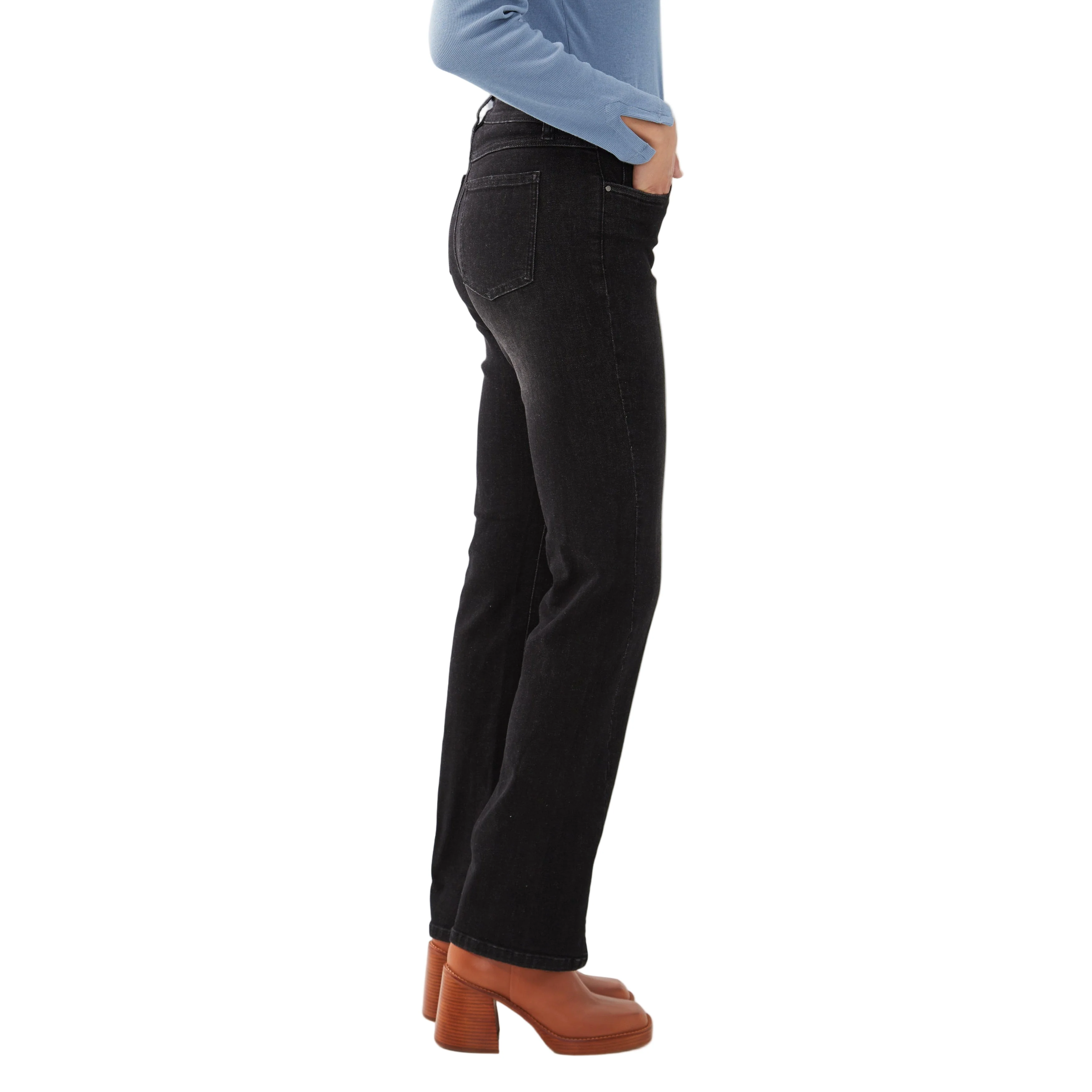 FDJ Olivia Straight Leg Jeans - Black Wash - Image 3