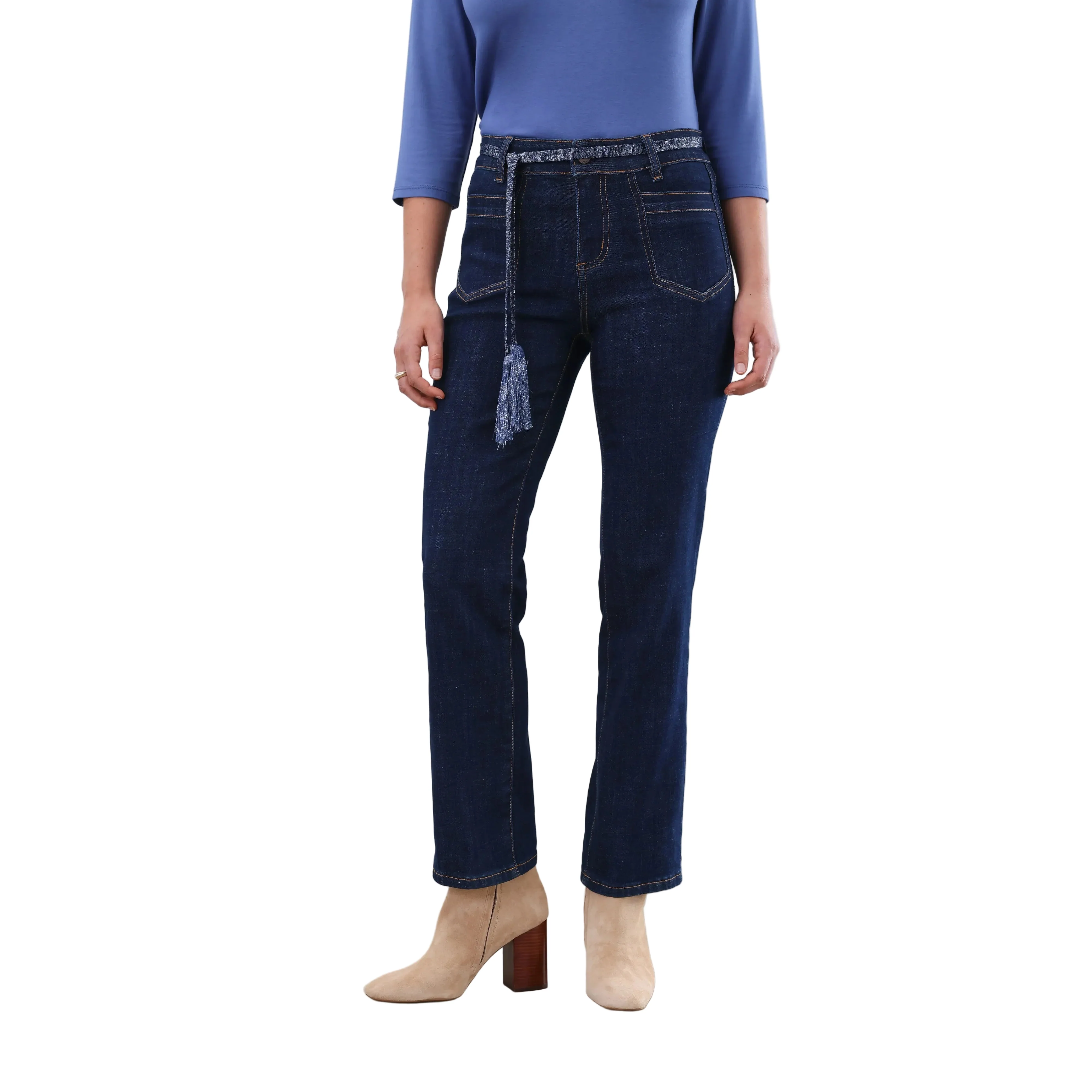 FDJ Women's Christina Straight Ankle Denim Jeans - Dark Rinse - Image 3