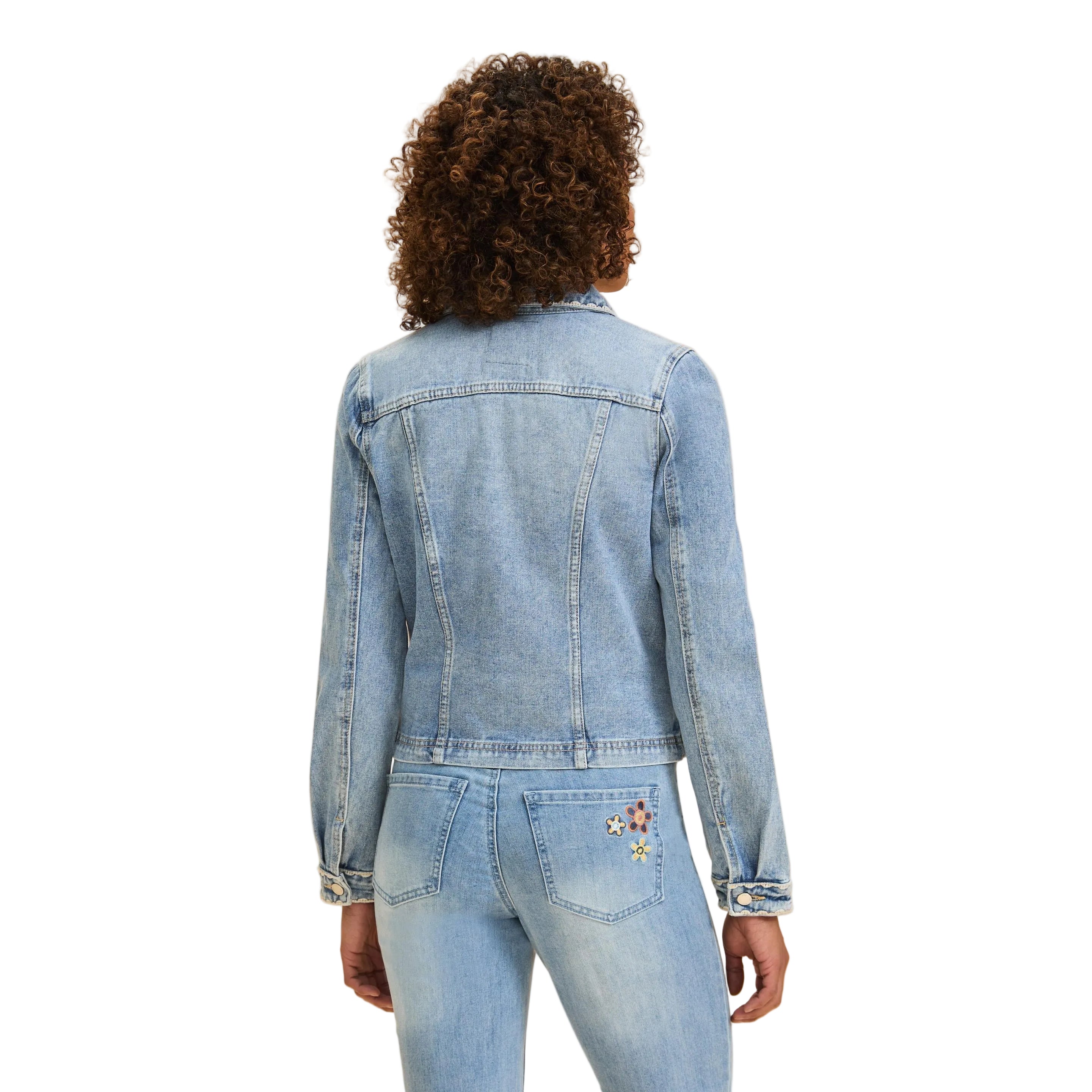 FDJ Women's Embroidered Denim Jacket - Pale Wash - Image 2