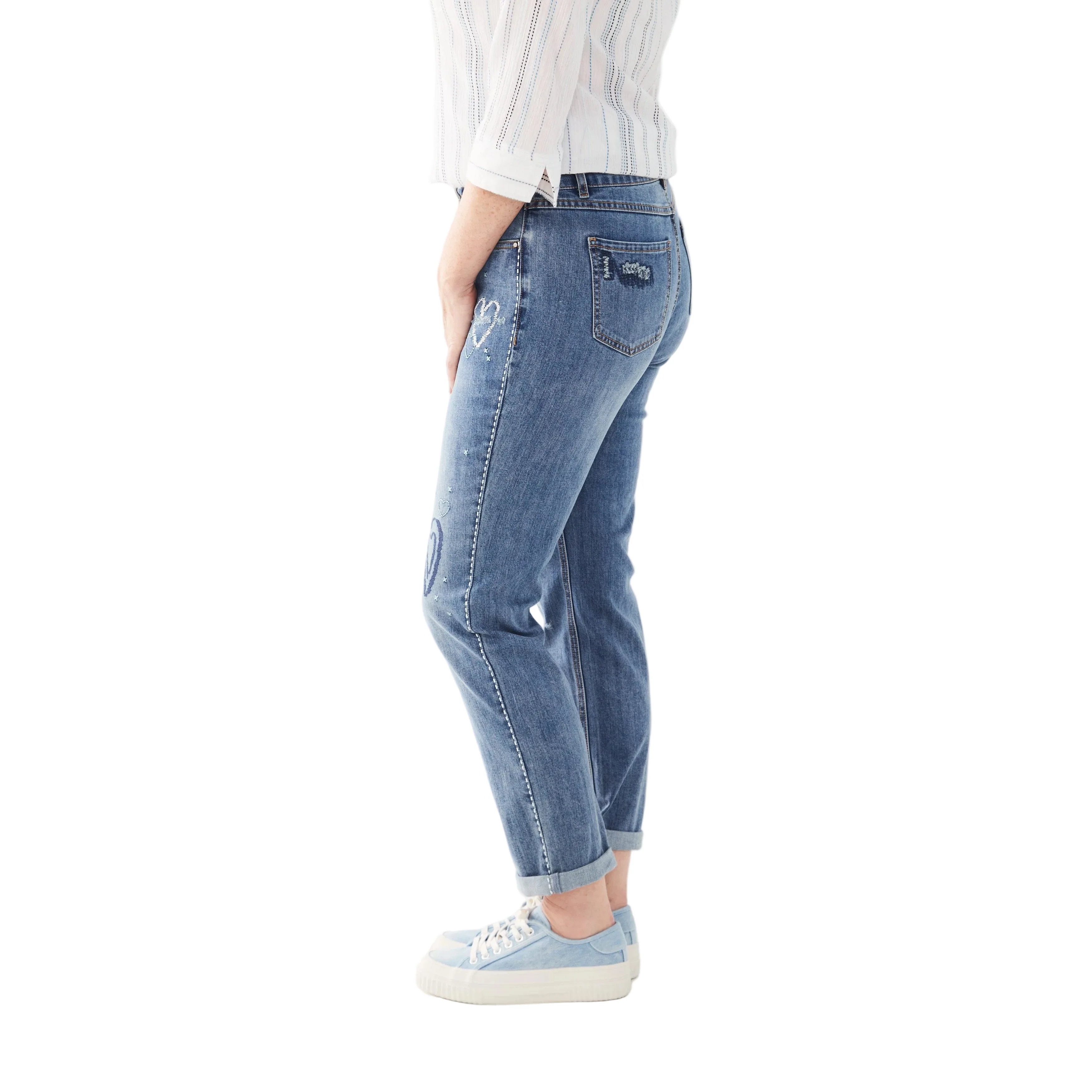 FDJ Women's Girlfriend Ankle Jeans - Light Blue - Image 3