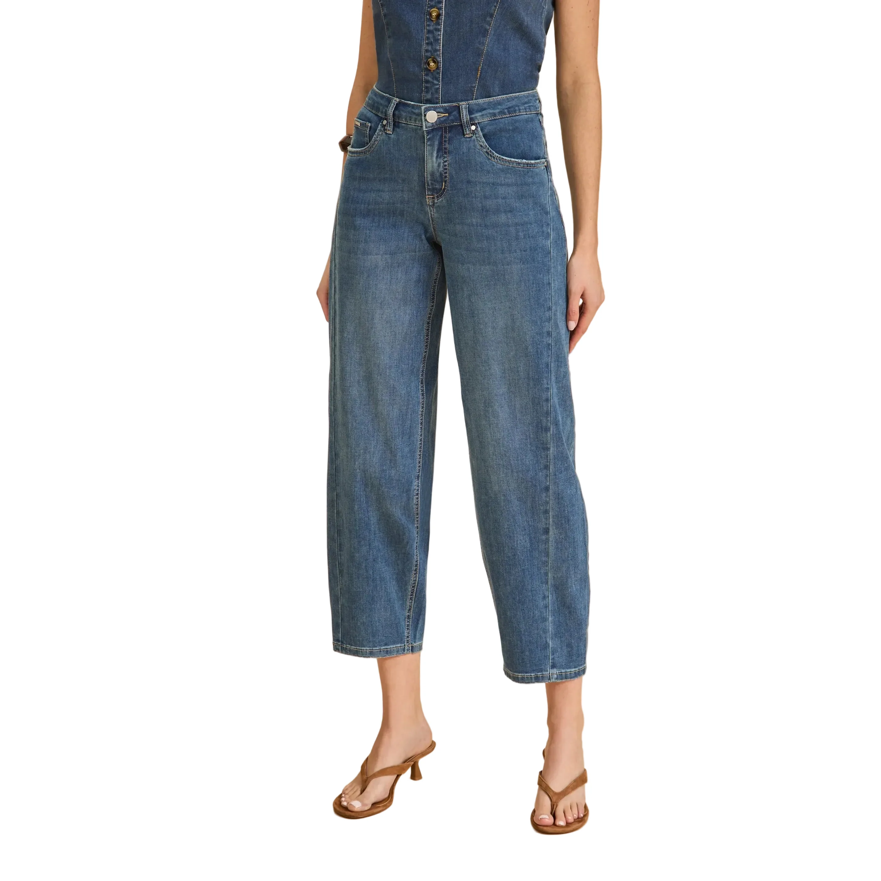 FDJ Women's Girlfriend Barrel Ankle Denim - Medium Wash
