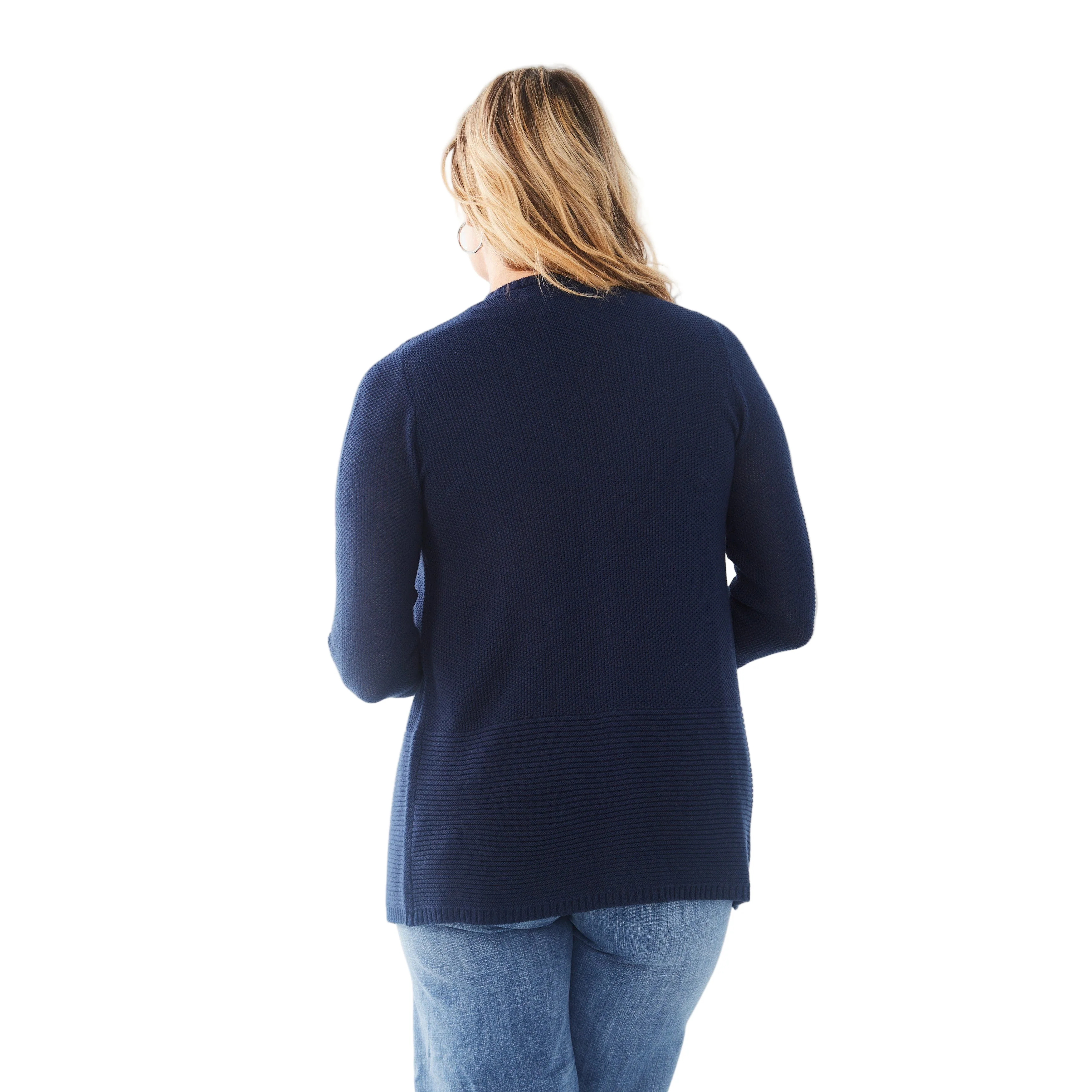 FDJ Women's Long Sleeve Textured Cardigan - Navy - Image 3