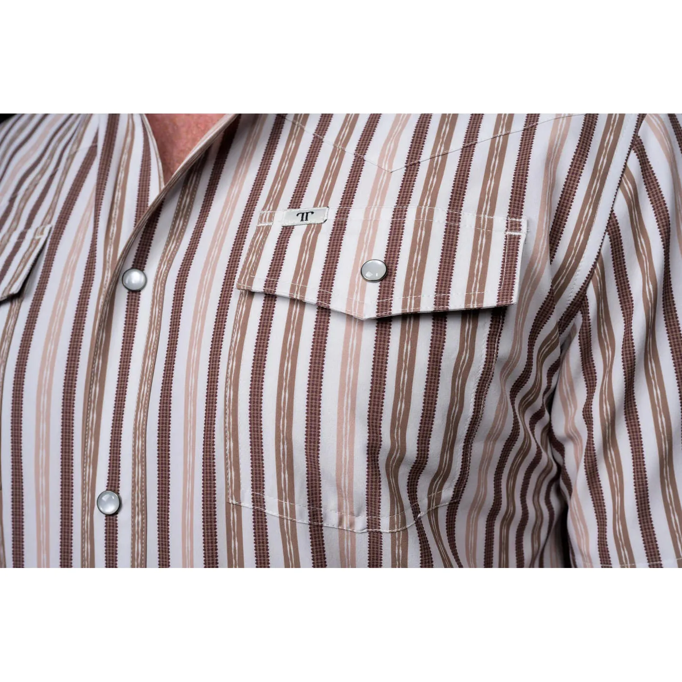 Ferrell Brand Men's The Wyatt Long Sleeve Snap Shirt - Brown - Image 3