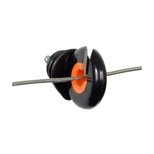 Gallagher Wood Post Screw-in Ring Insulator 25PK-Black/Orange