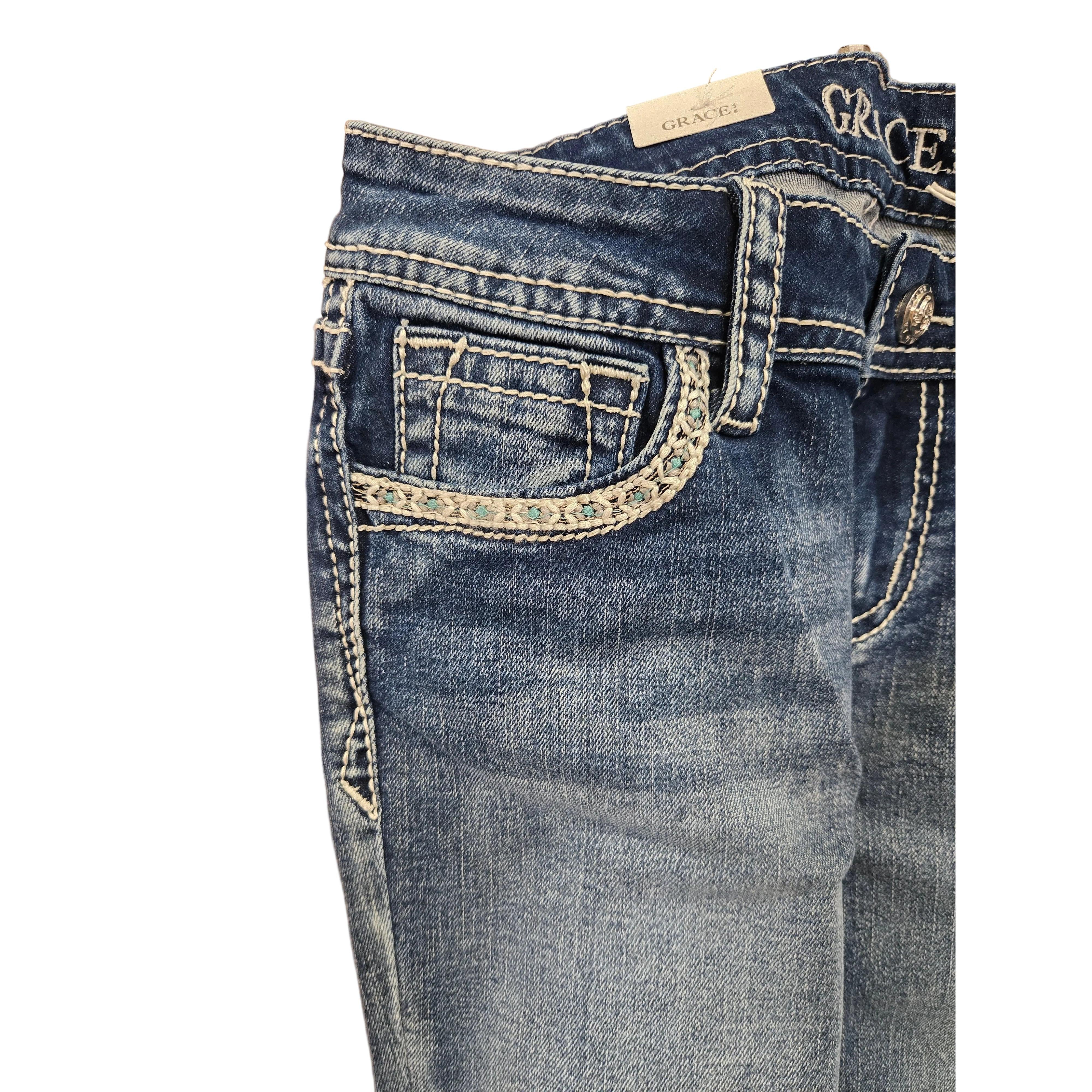 Grace in LA Girl's Bug Toe Jeans - Image 3