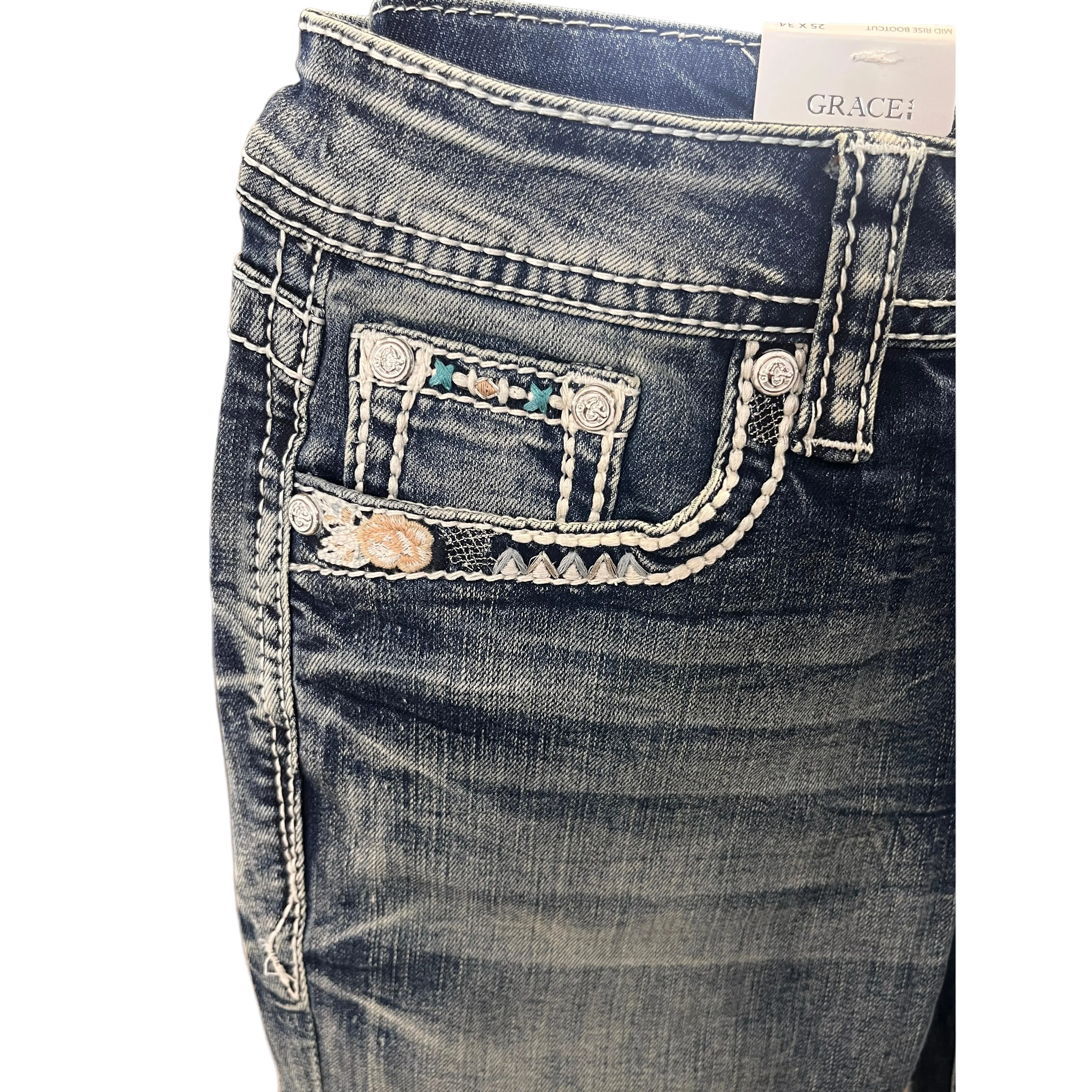 Grace in LA Women's Aztec Cactus Jeans - Image 4