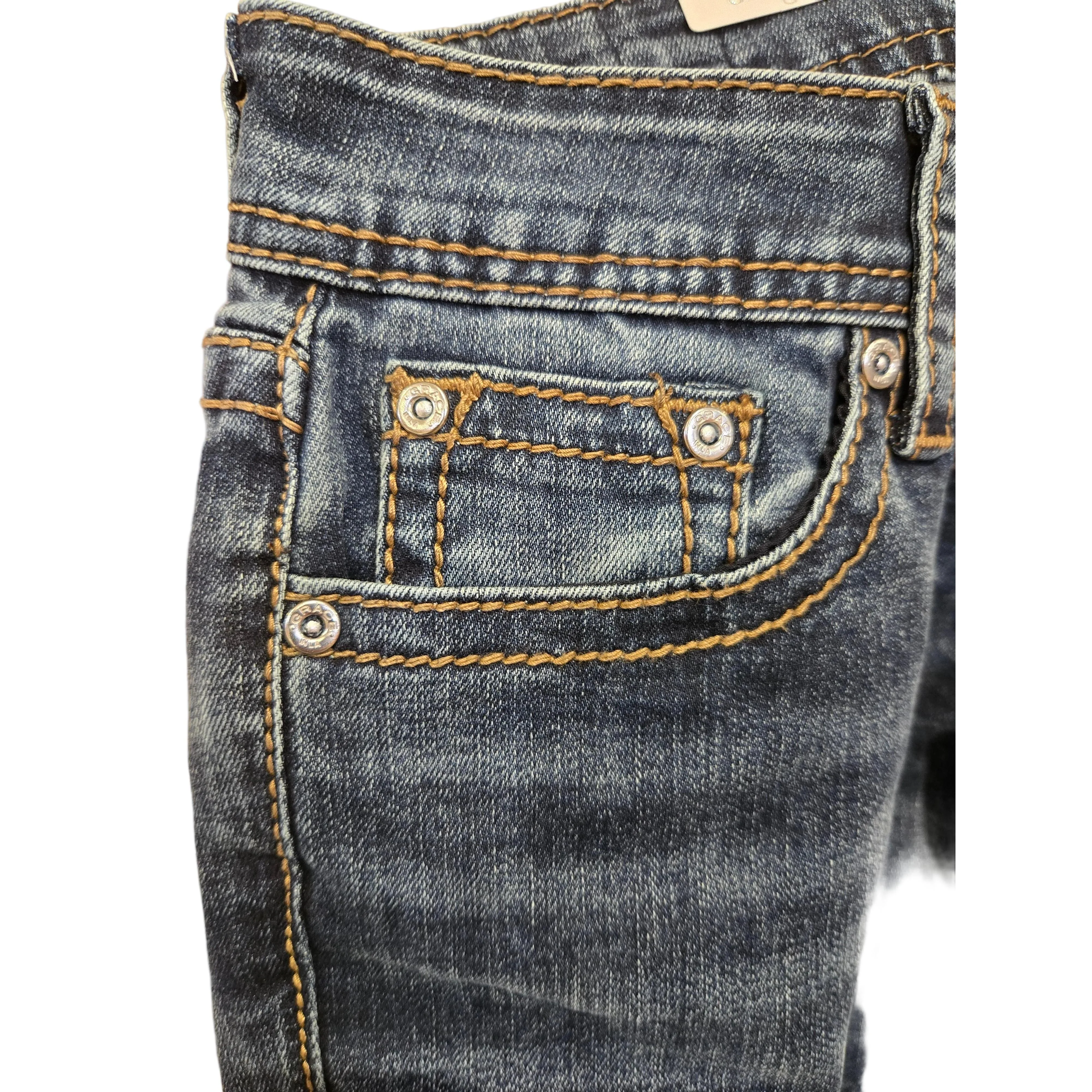 Grace in LA Women's Bug Tote Embroidered Jeans - Image 3