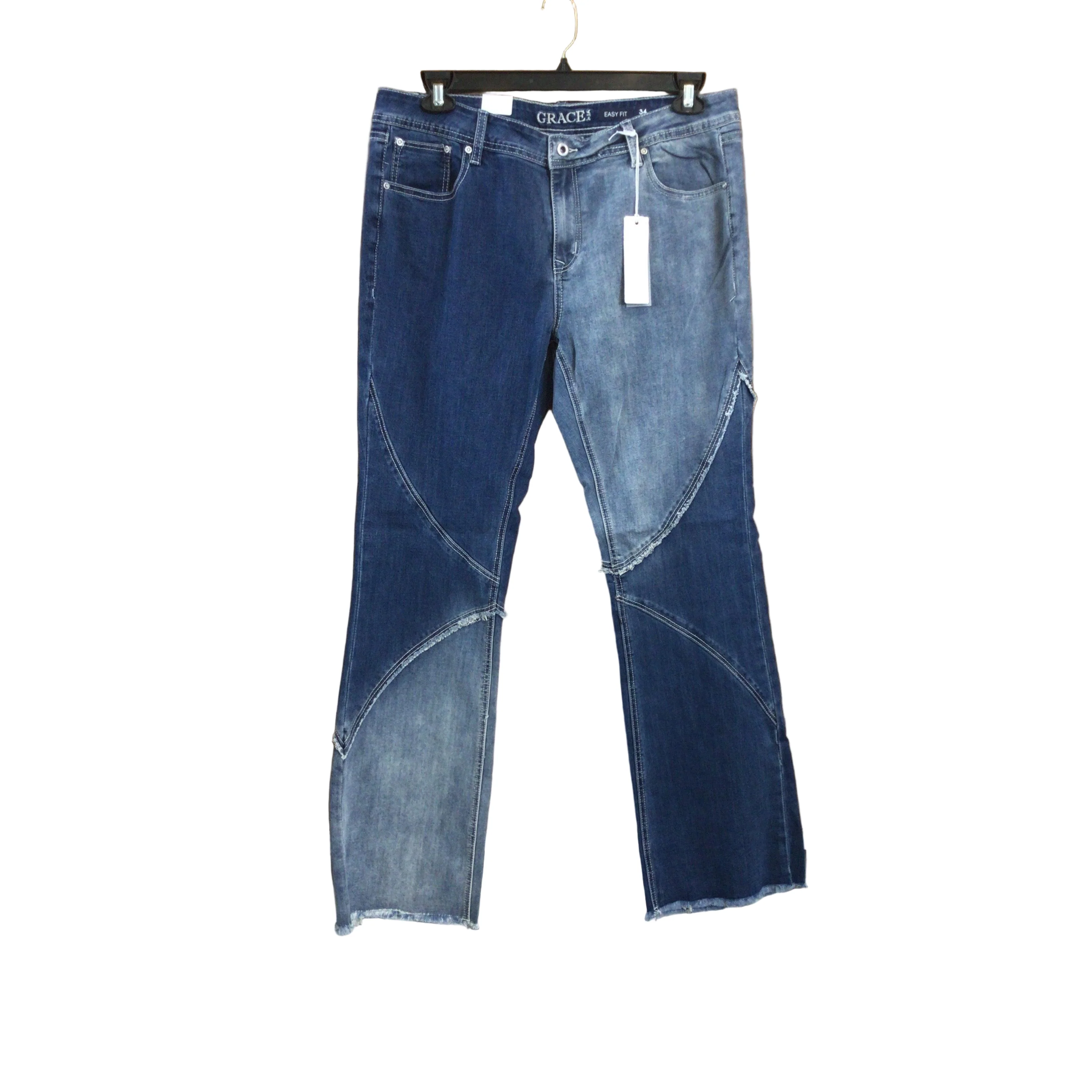 Grace in LA Women's Color Block Detail  Western Jeans - Image 2