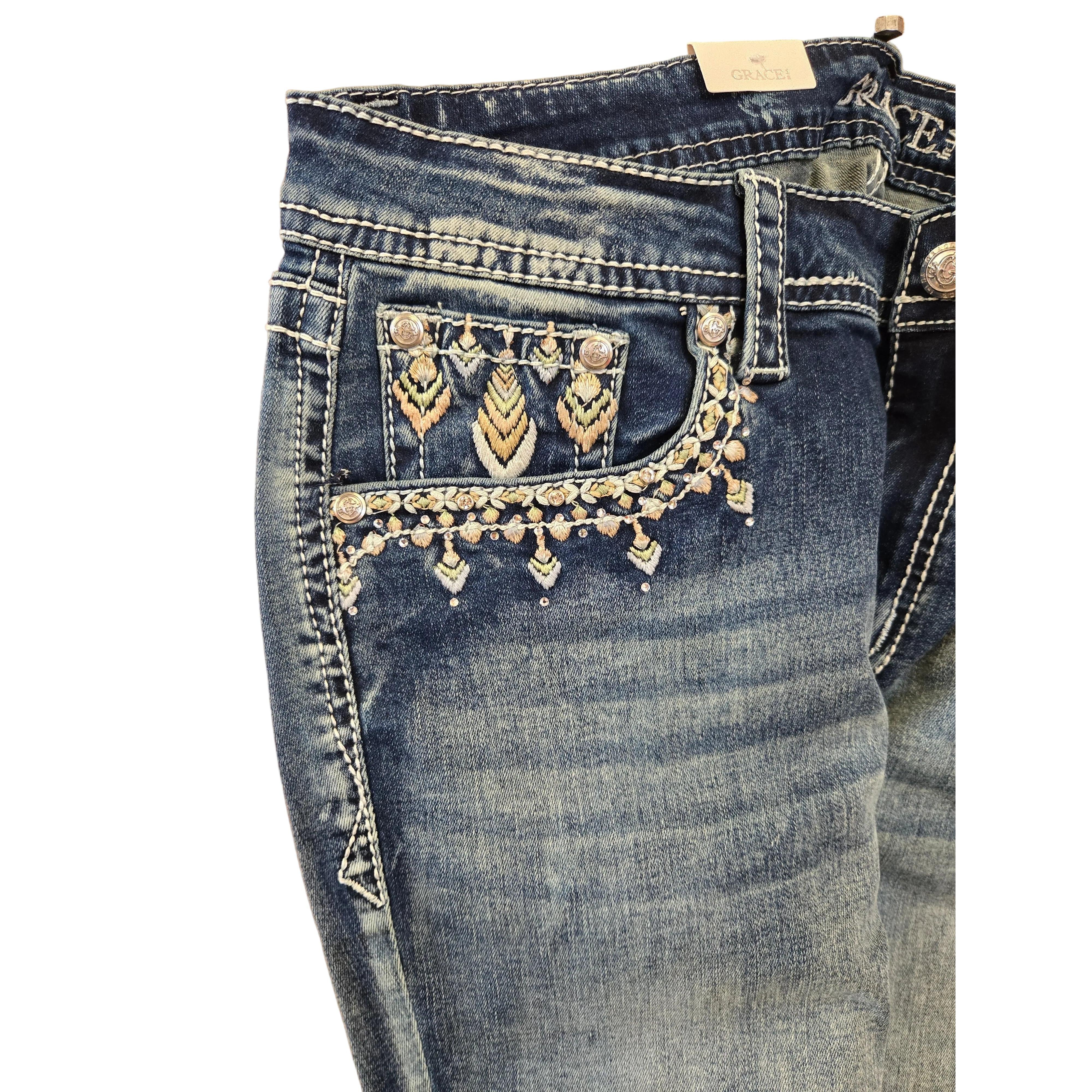 Grace in LA Women's Embellished Midrise Bootcut Jeans - Image 2