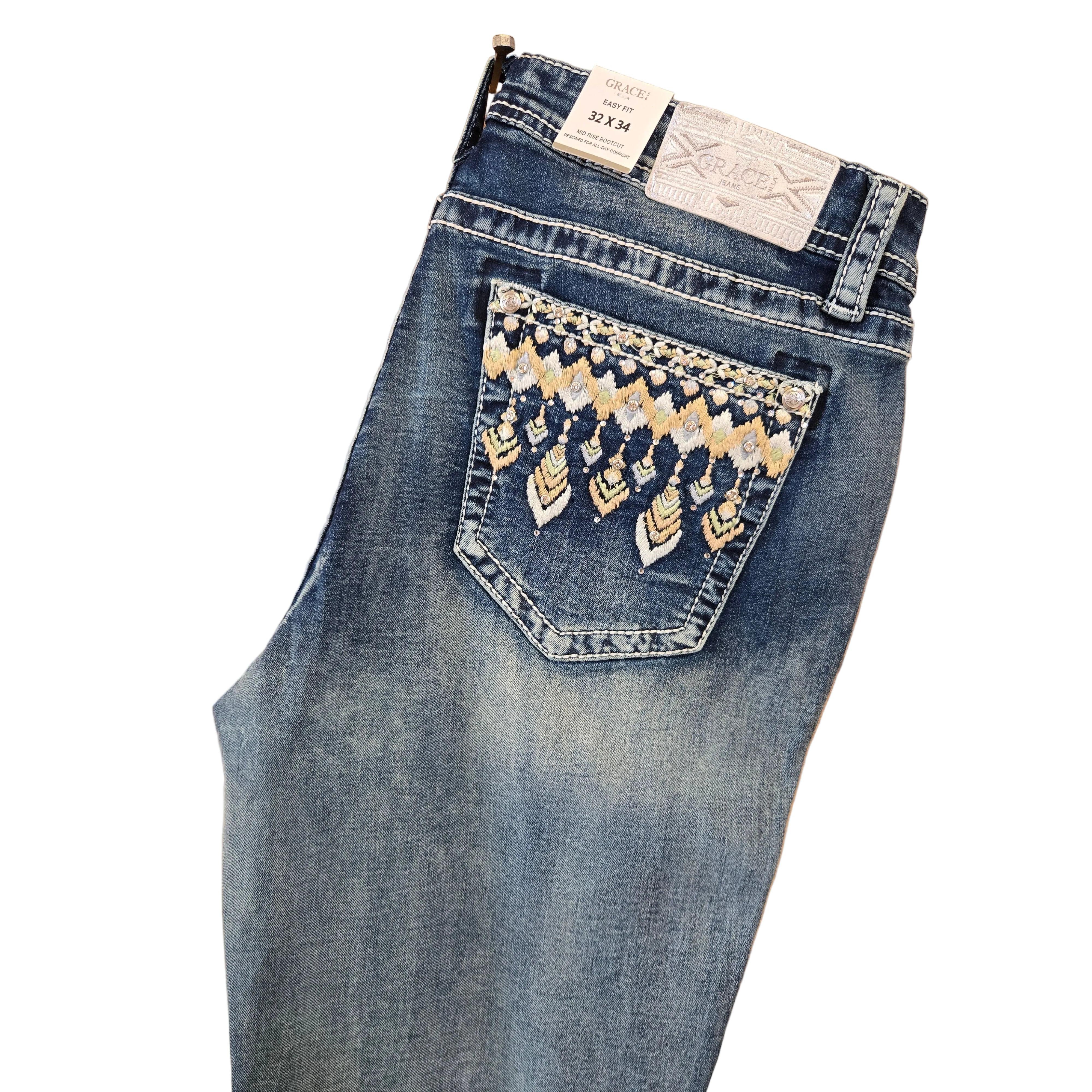Grace in LA Women's Embellished Midrise Bootcut Jeans - Image 3