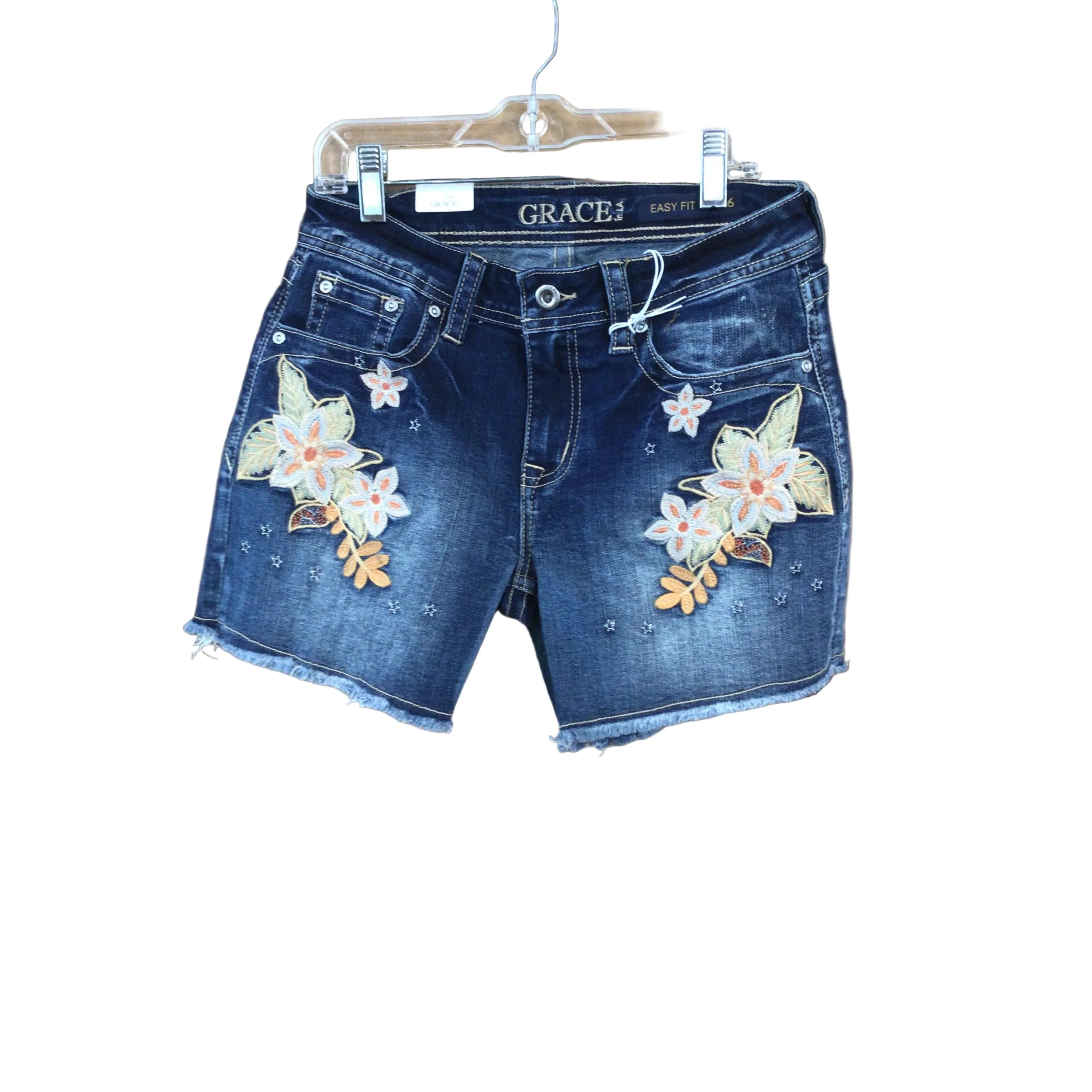 Grace in LA Women's Floral Embroidery Shorts