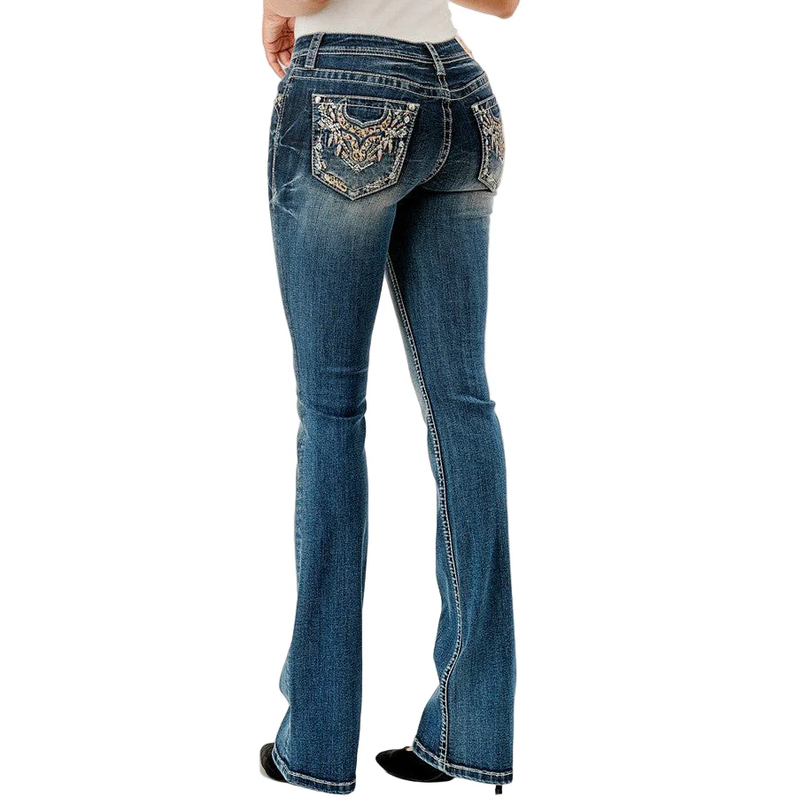 Grace in LA Women's Jeans - Steer Head