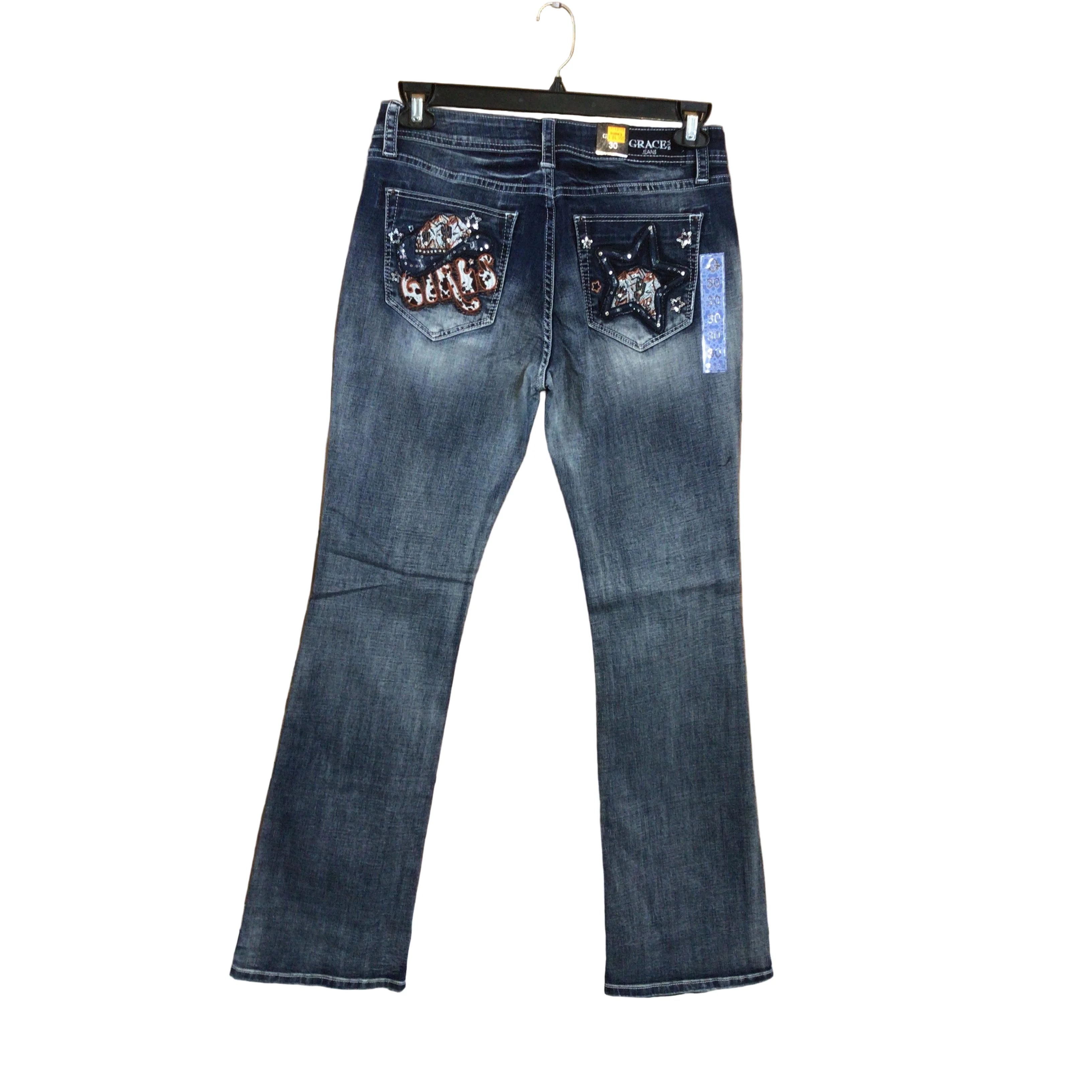 Grace in LA Women's Let's Go Detail Western Jeans