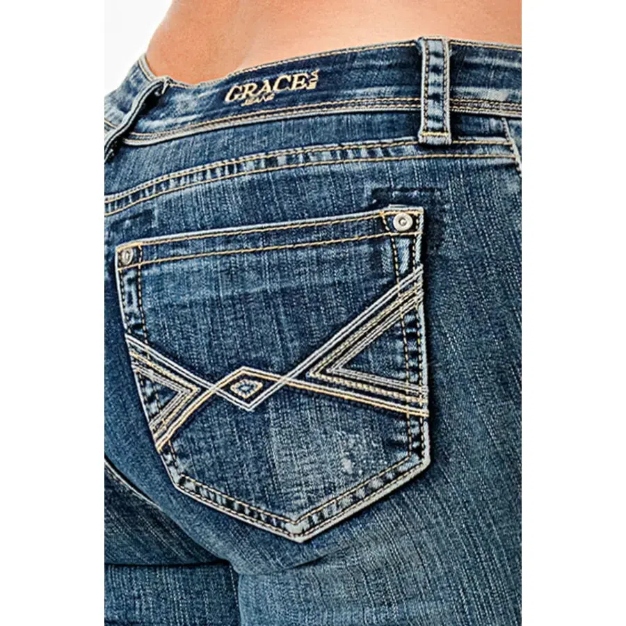 Grace in LA Women's Simple Stitch Midrise Bootcut Jeans - Image 3