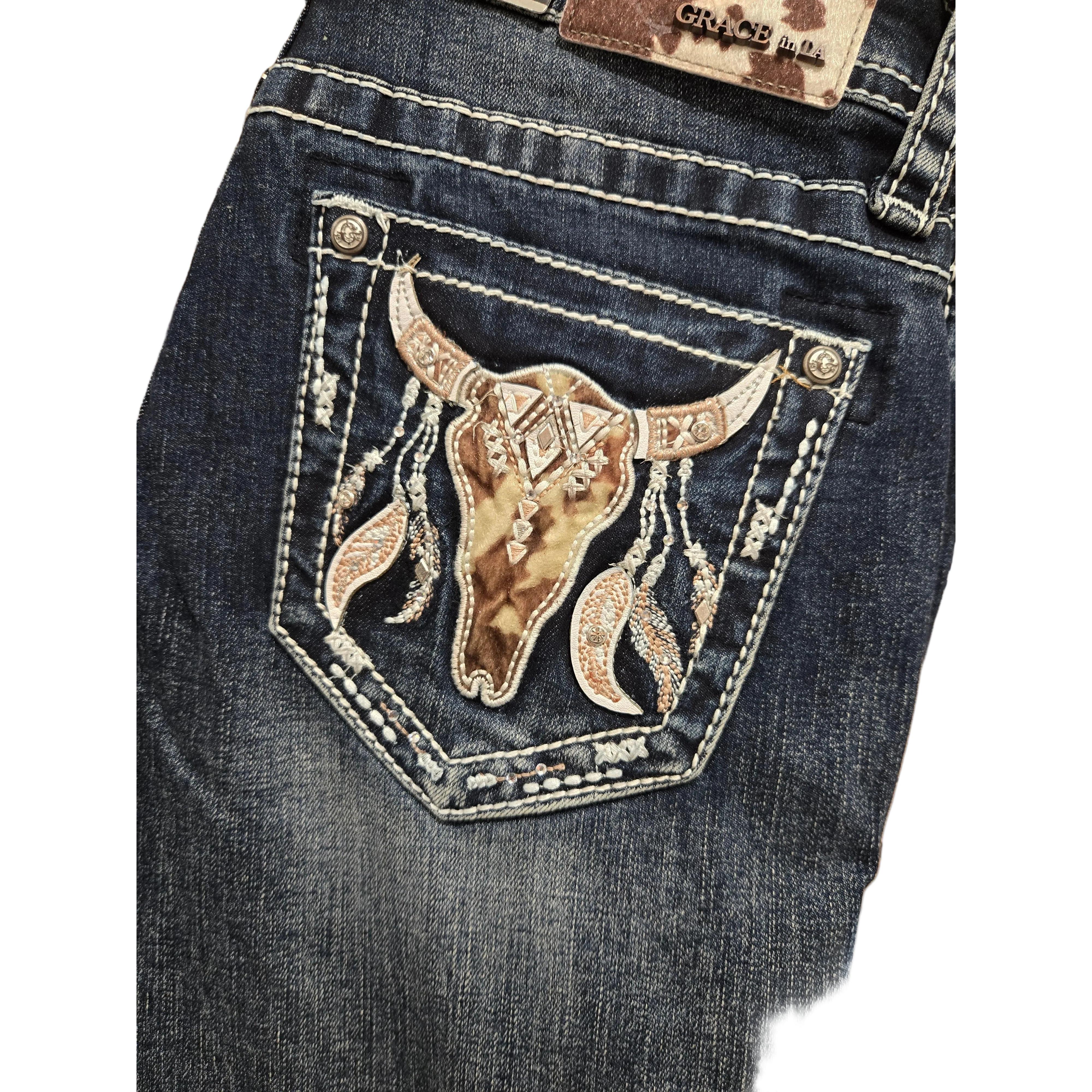 Grace in LA Women's Steer Head Jeans - Image 2