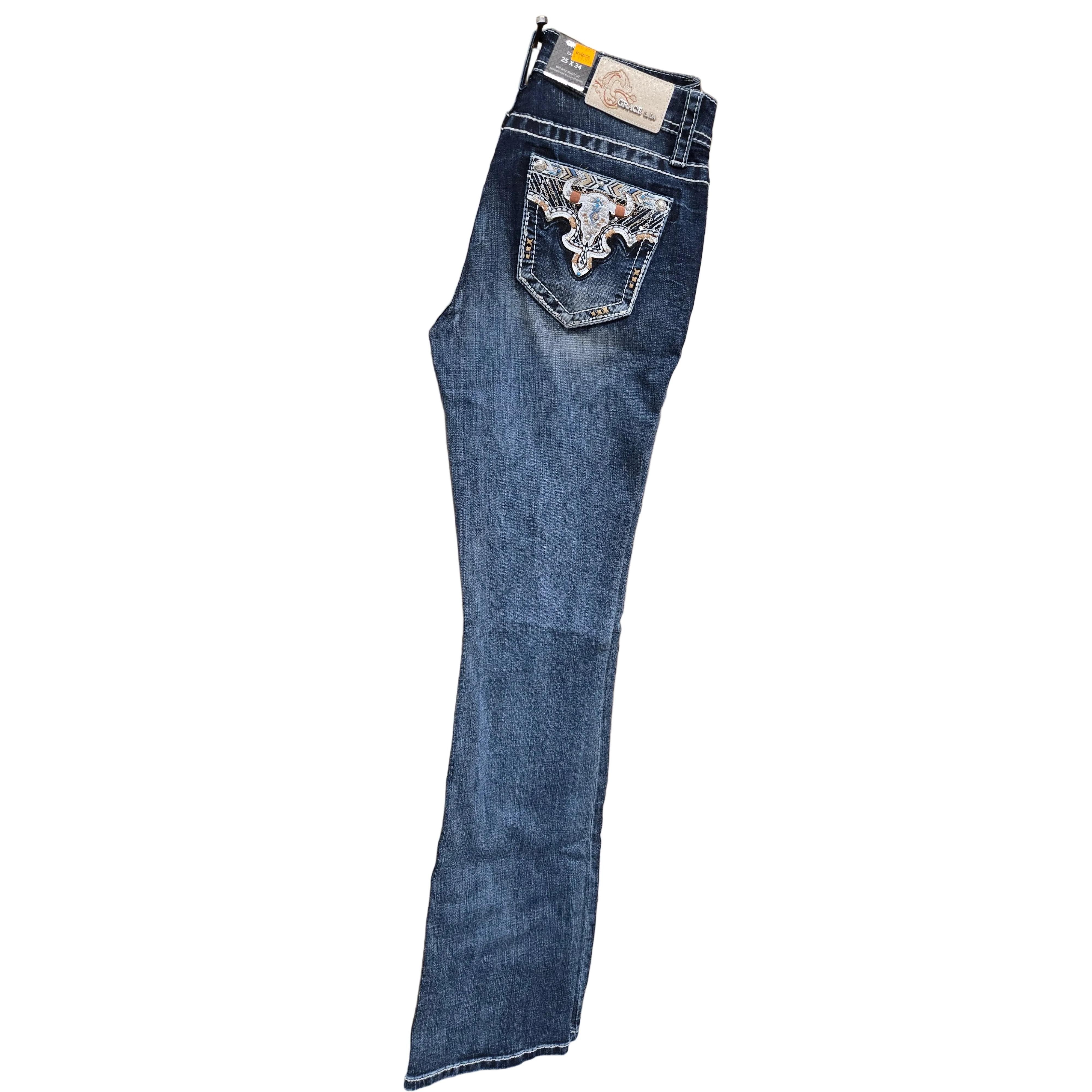 Grace in LA Women's Steer Head Jeans