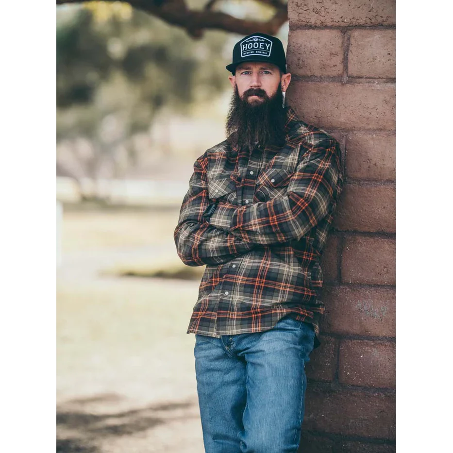 Hooey Men's Flannel - Green/Orange - Image 3
