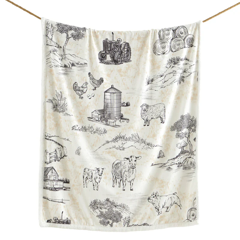 Hi End Accents Farmlife Campfire Sherpa Throw - Brown