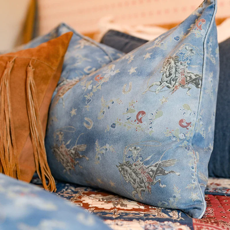 HiEnd Accents Lee Western Washed Denim Comforter Set - Image 3