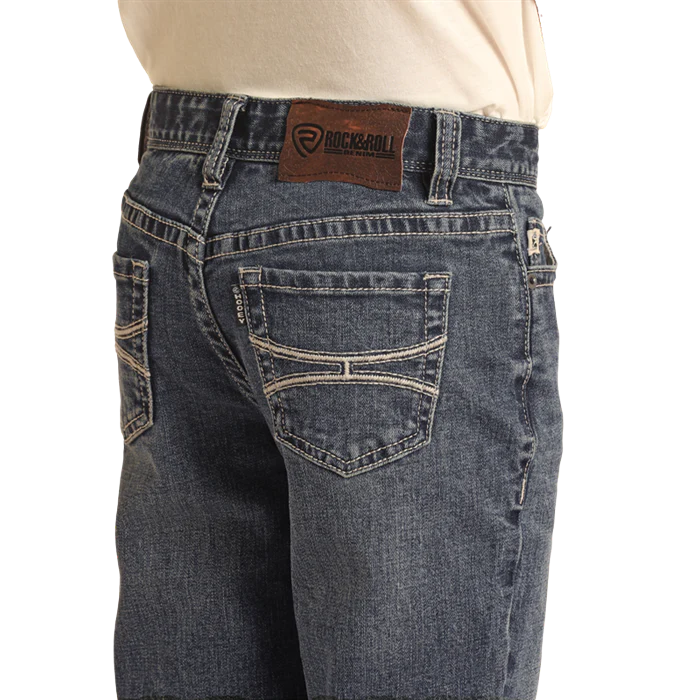 Hooey Boy's Rope Stitch Embroidered Jeans - Medium Vintage