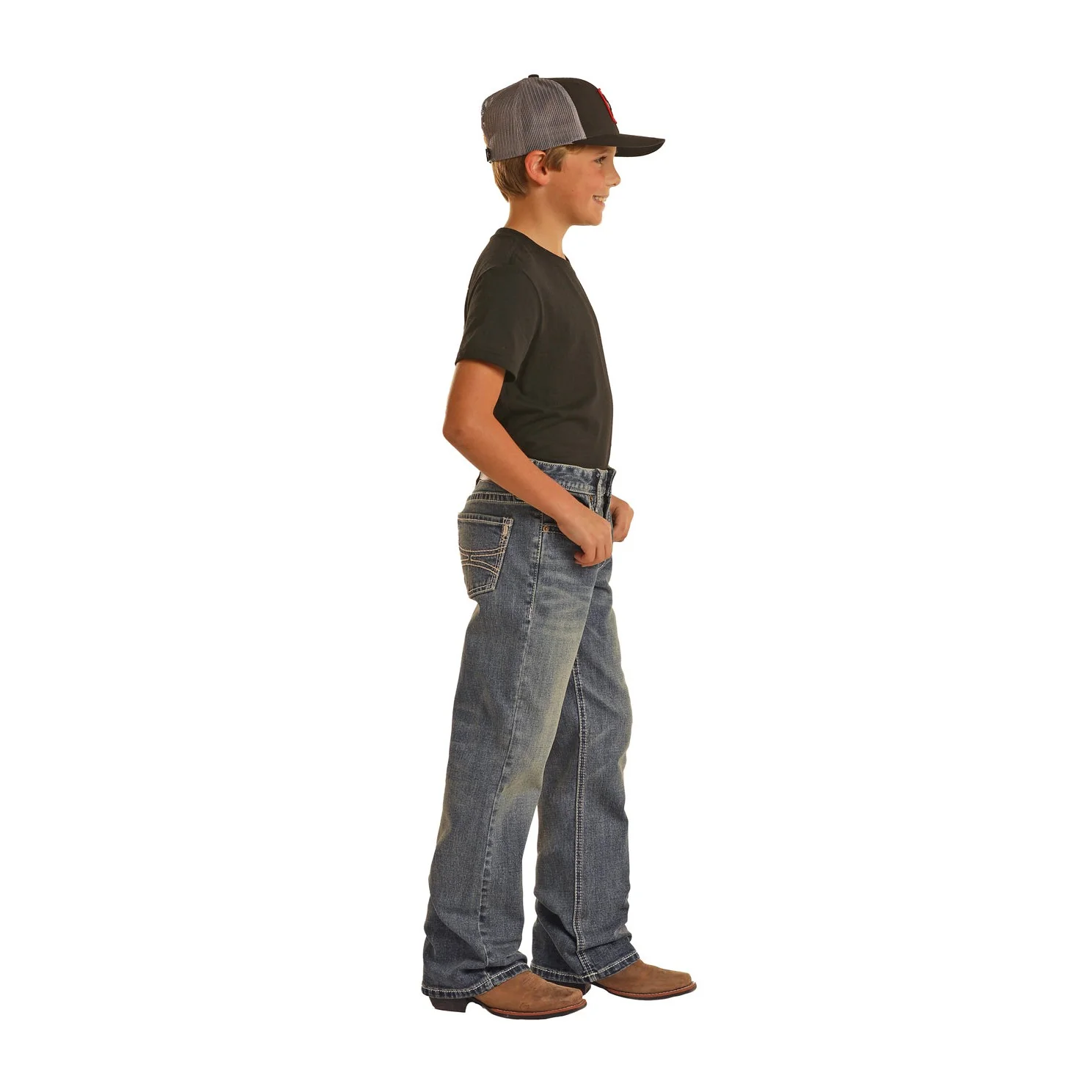 Hooey Boy's Two Tone Bootcut Jeans - Medium Vintage - Image 2