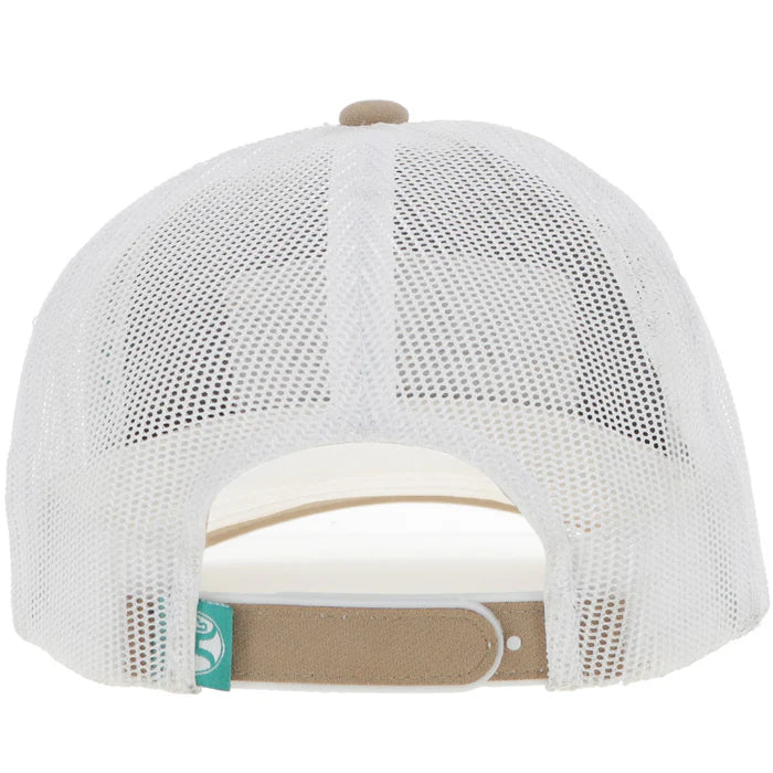 Hooey Rank Stock Hybrid Bill Trucker Cap - Tan/White - Image 2