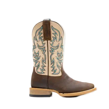 Hyer Women's Topeka Western Boot - Brown/White - Image 3