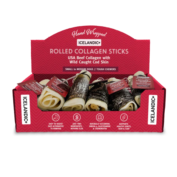 Icelandic + Dog Rolled Collagen Stick 4"