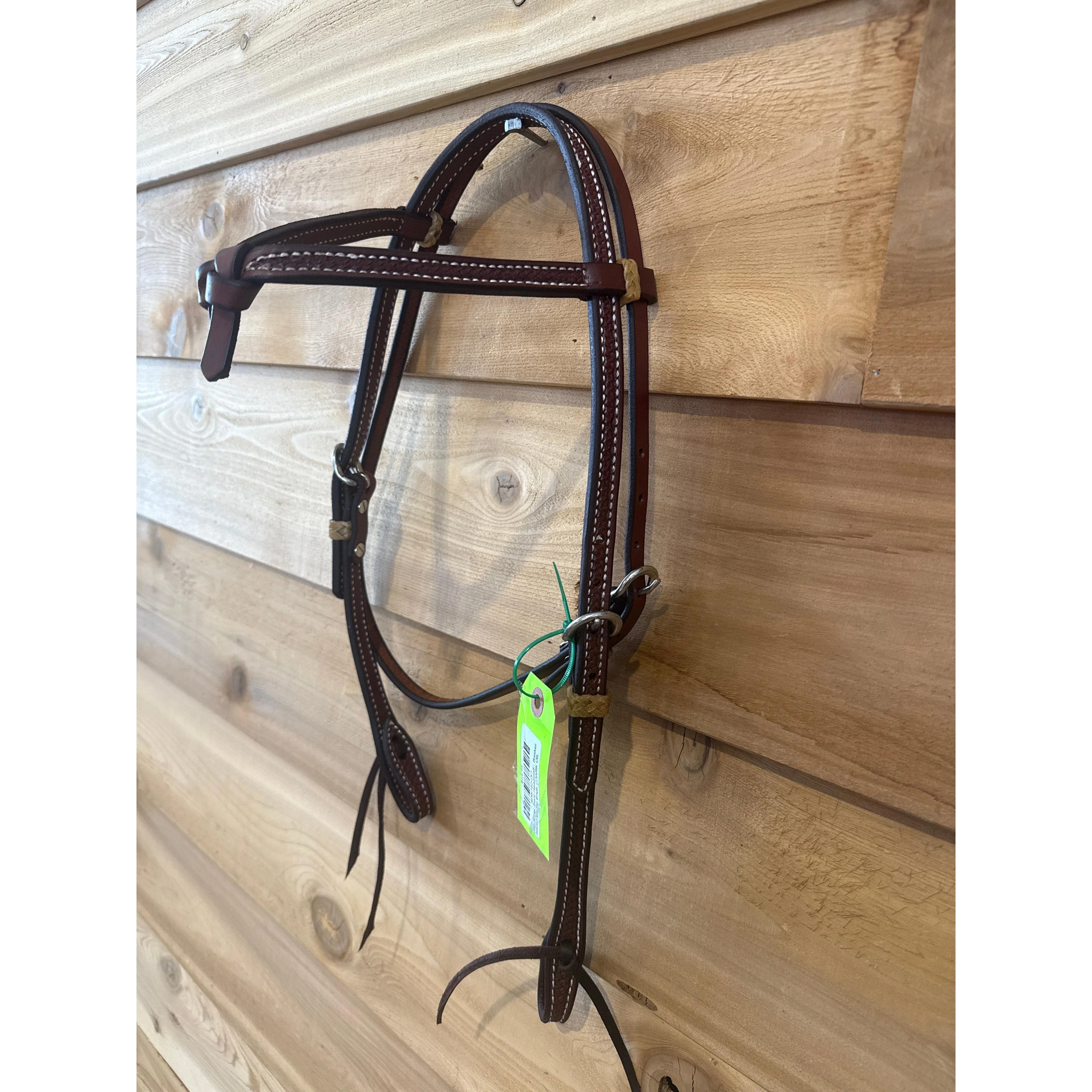 Irvine's Tie Front Headstall - Basket Stamp w/ Tie Ends - Image 2