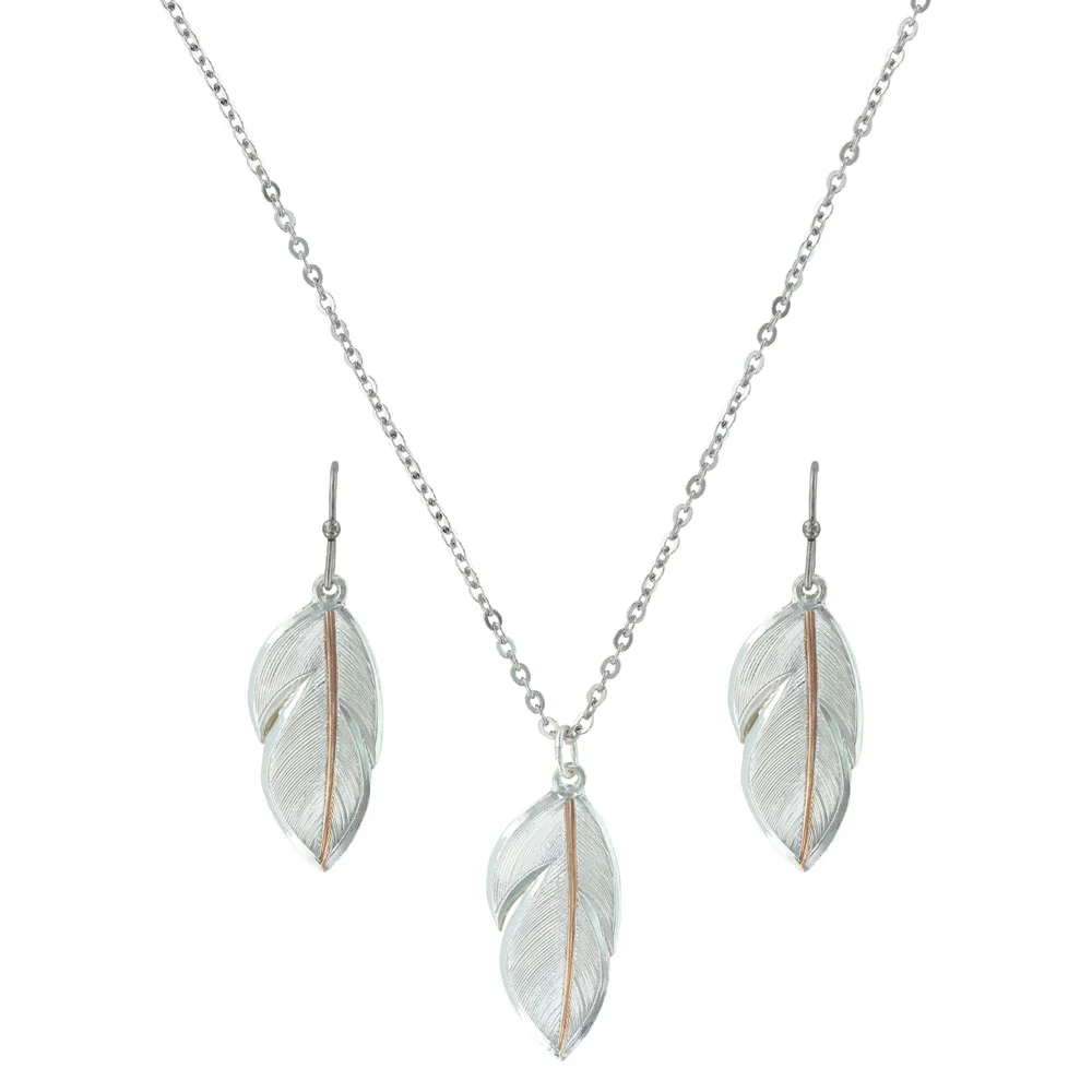 Montana Silversmiths Downy Wide Feather Jewelry Set