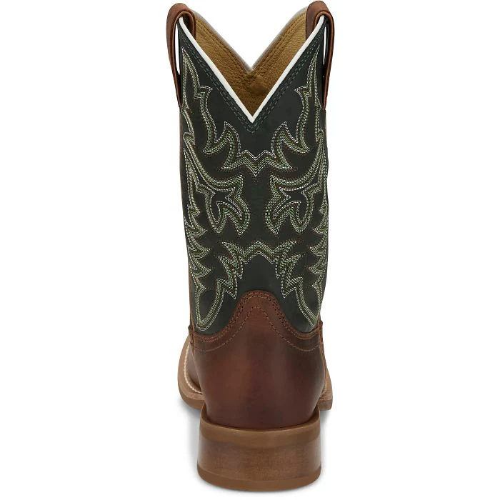 Justin Bent Rail Men's Wild Bill Round Toe Western Cowboy Boot- Brown - Image 5