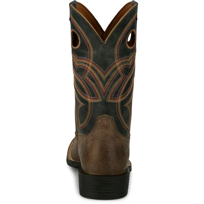Justin Men's 11" Lubbock Western Boot - Brown/Black - Image 5