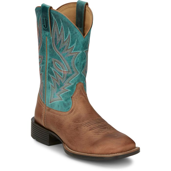 Justin Men's 11" Zeke Western Boot - Peanut - Image 2