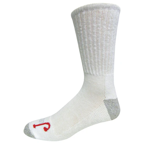 Justin Men's 3-Pack Half Cushion Cotton Crew Sock - White