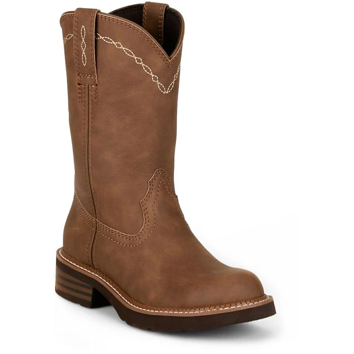 Justin Women's 10"  Lillie Western Boot- Brown - Image 2