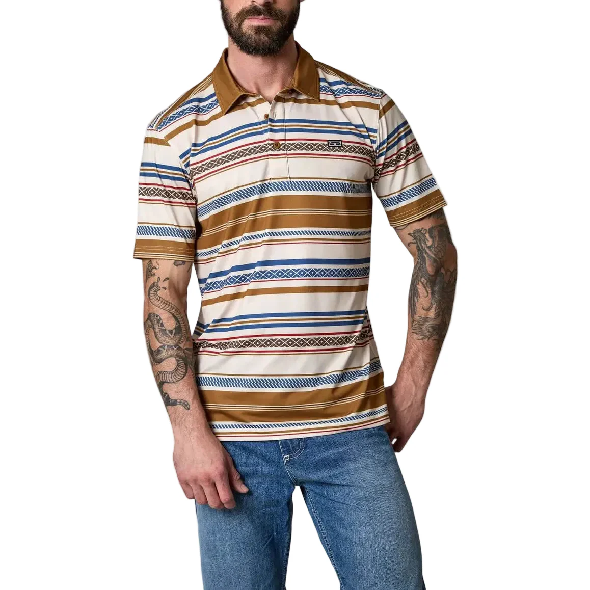 Kimes Men's Mackin Stripe Short Sleeve Polo Shirt - Multiple Colours