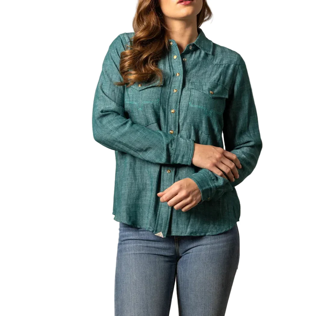 Kimes Ranch Women's Lacy Long Sleeve Snap Shirt - Multiple Colours - Image 2