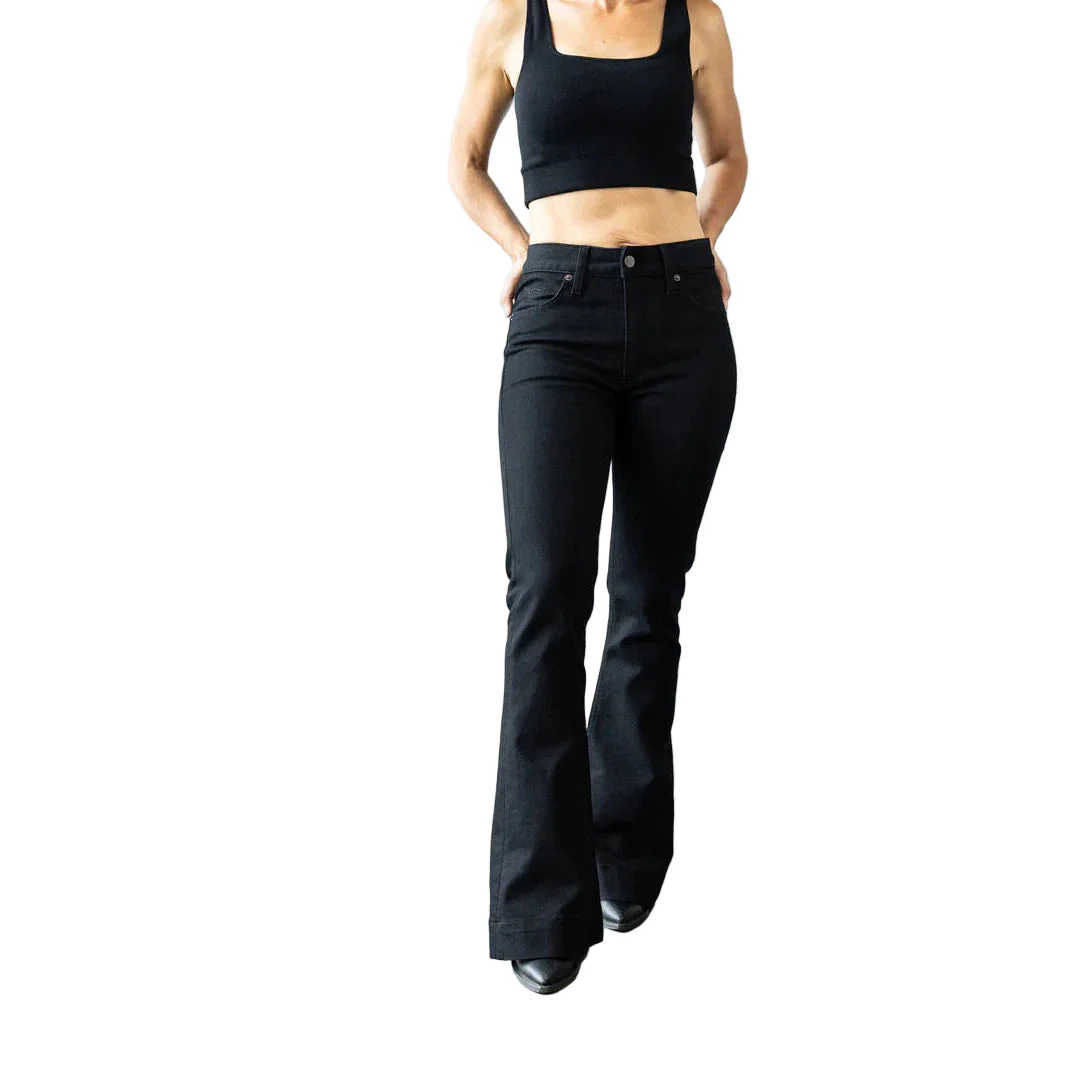 Kimes Women's Jennifer Ultra High Rise Flare Jeans - Black