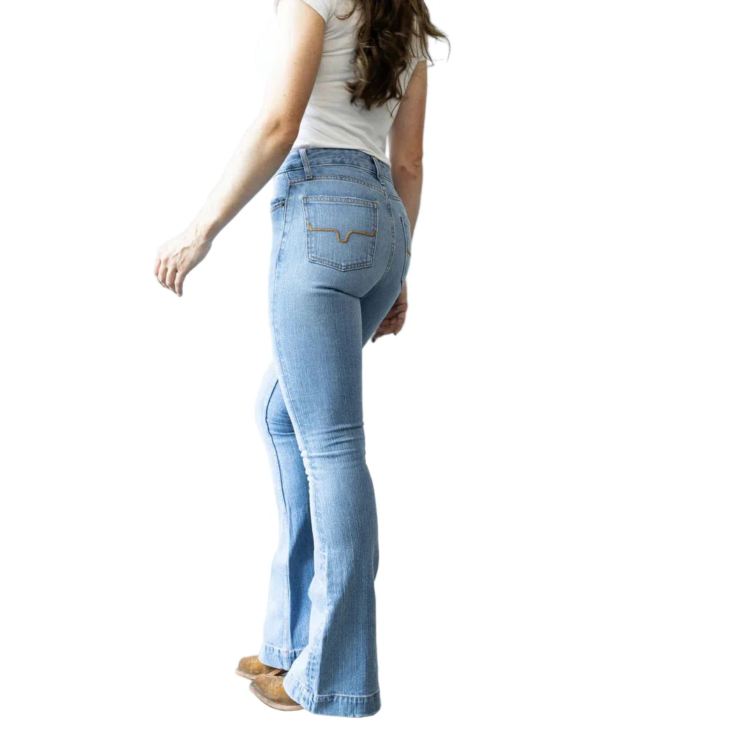 Kimes Women's Jennifer Ultra High Rise Flare Jeans - Light Wash - Image 3