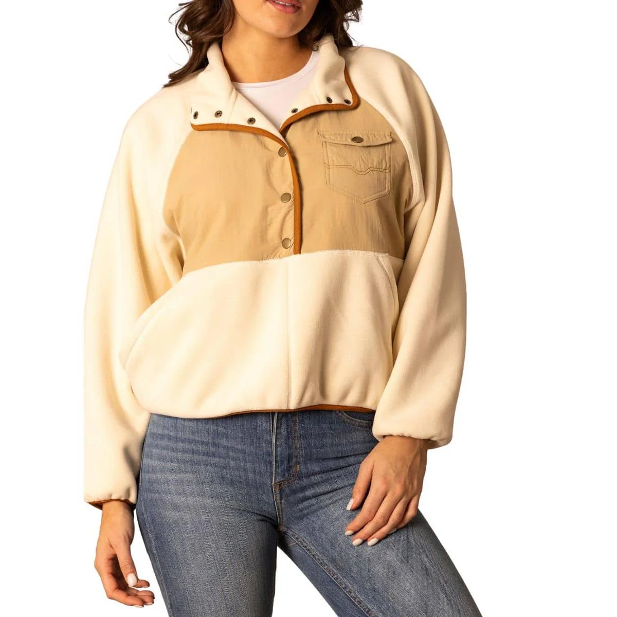 Kimes Women's Long Sleeve Josie Snap Fleece Pullover - Multiple Colours