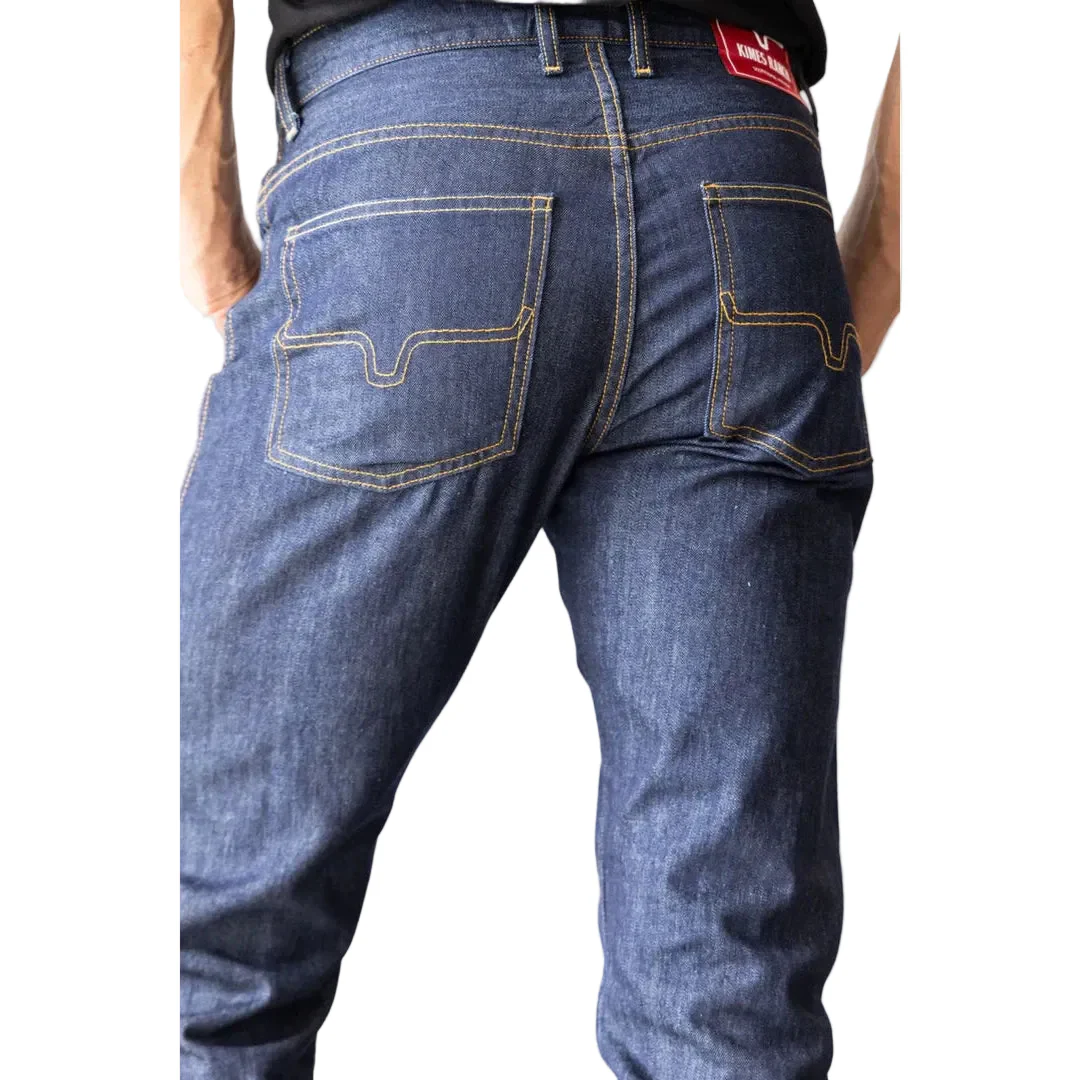 Kimes Men's Cal Higher Rise Straight Bootcut Jeans - Blue - Image 4