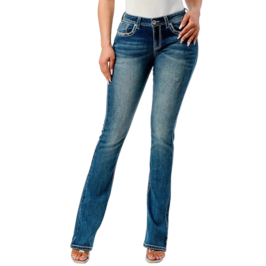 Grace in LA Women's Easy Bootcut Jeans - W Stitch - Image 2