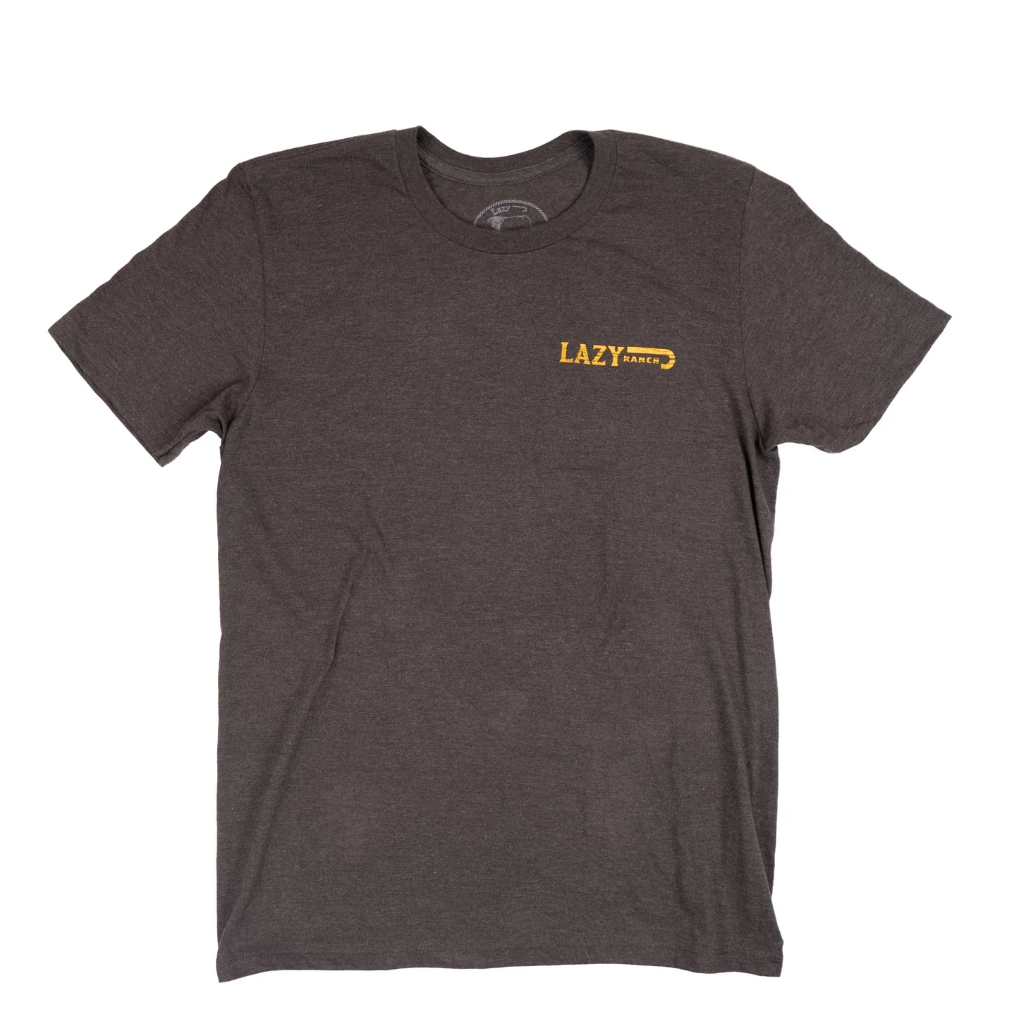 Lazy J Men's Short Sleeve Bull Wagon Tee Shirt- Charcoal