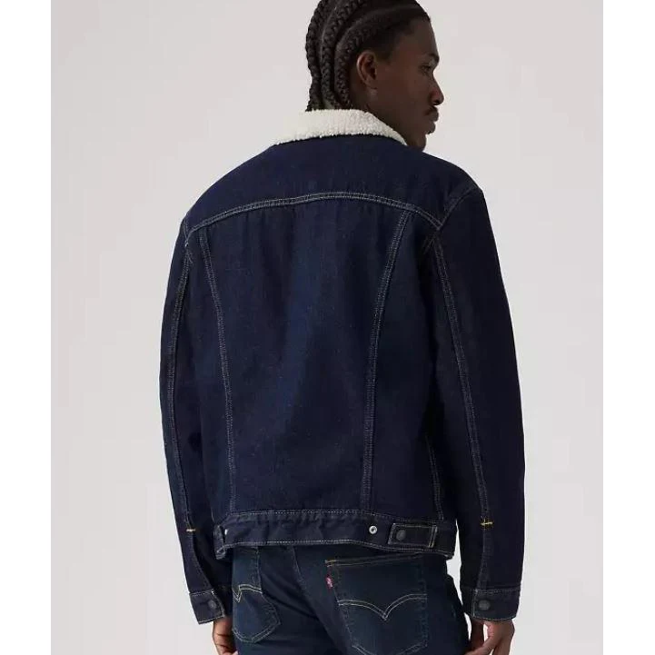 Levi Strauss Men's Type 3 Sherpa Trucker Jacket- Dark Stonewash - Image 2