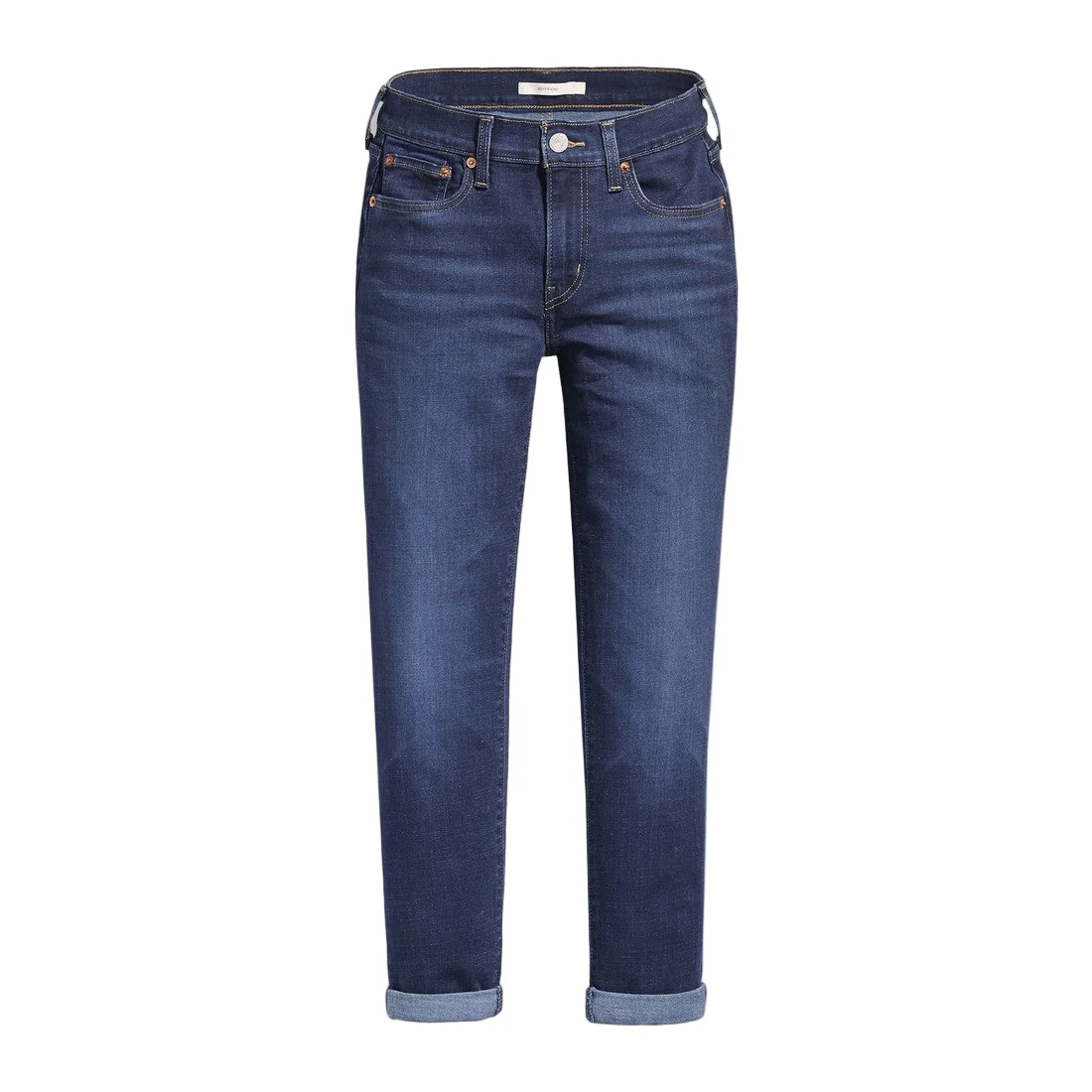 Levi Women's Mid Rise Boyfriend Cropped Jeans - Cobalt Layer (Dark Wash) - Image 4