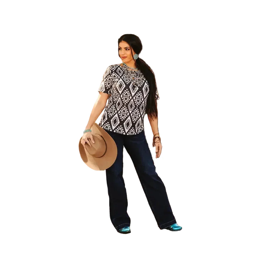 Lucky & Blessed Women's Tummy Control High Rise Slim Trouser - Dark Wash - Image 3