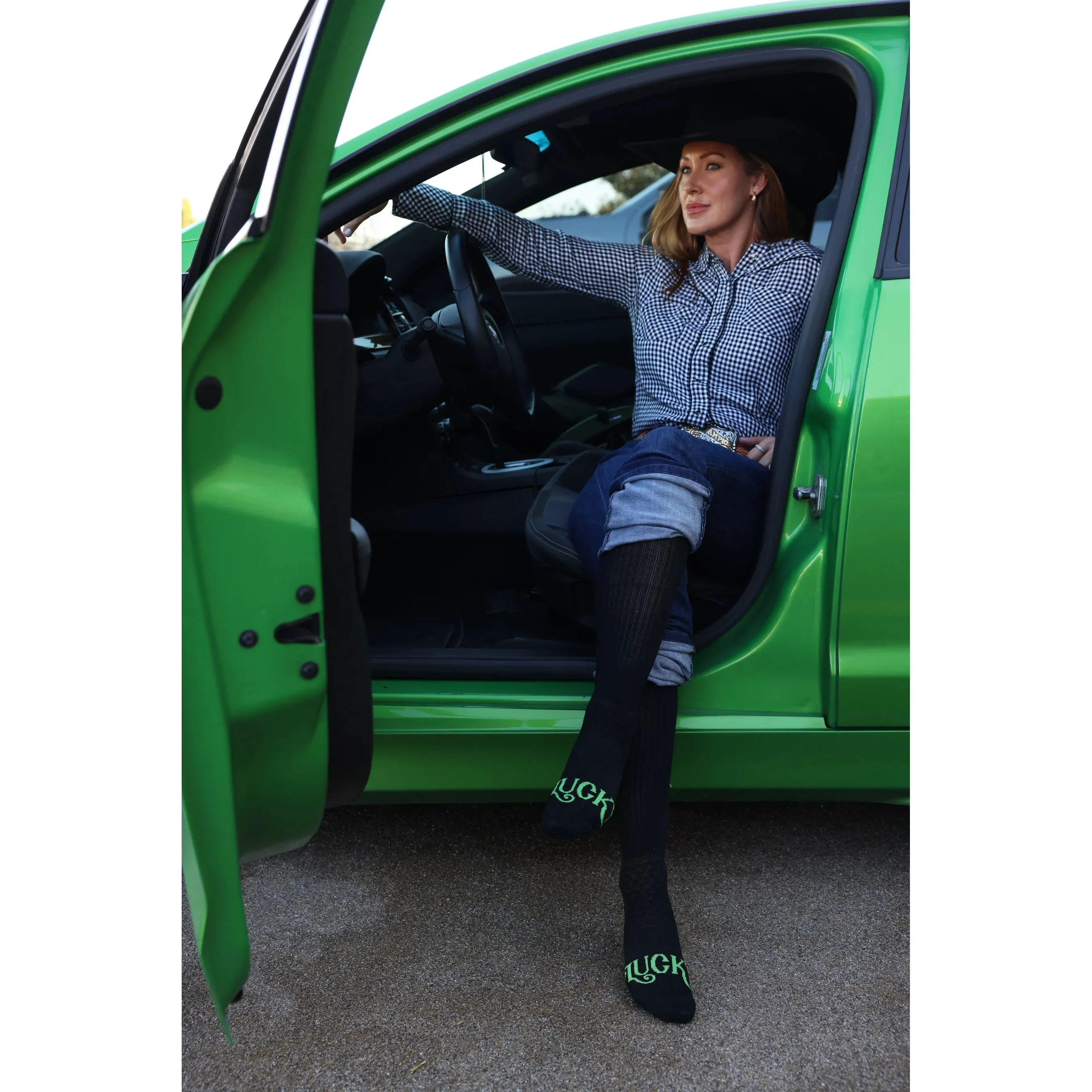 Lucky Chuck The Cowboy Black Performance Boot Socks - Image 3