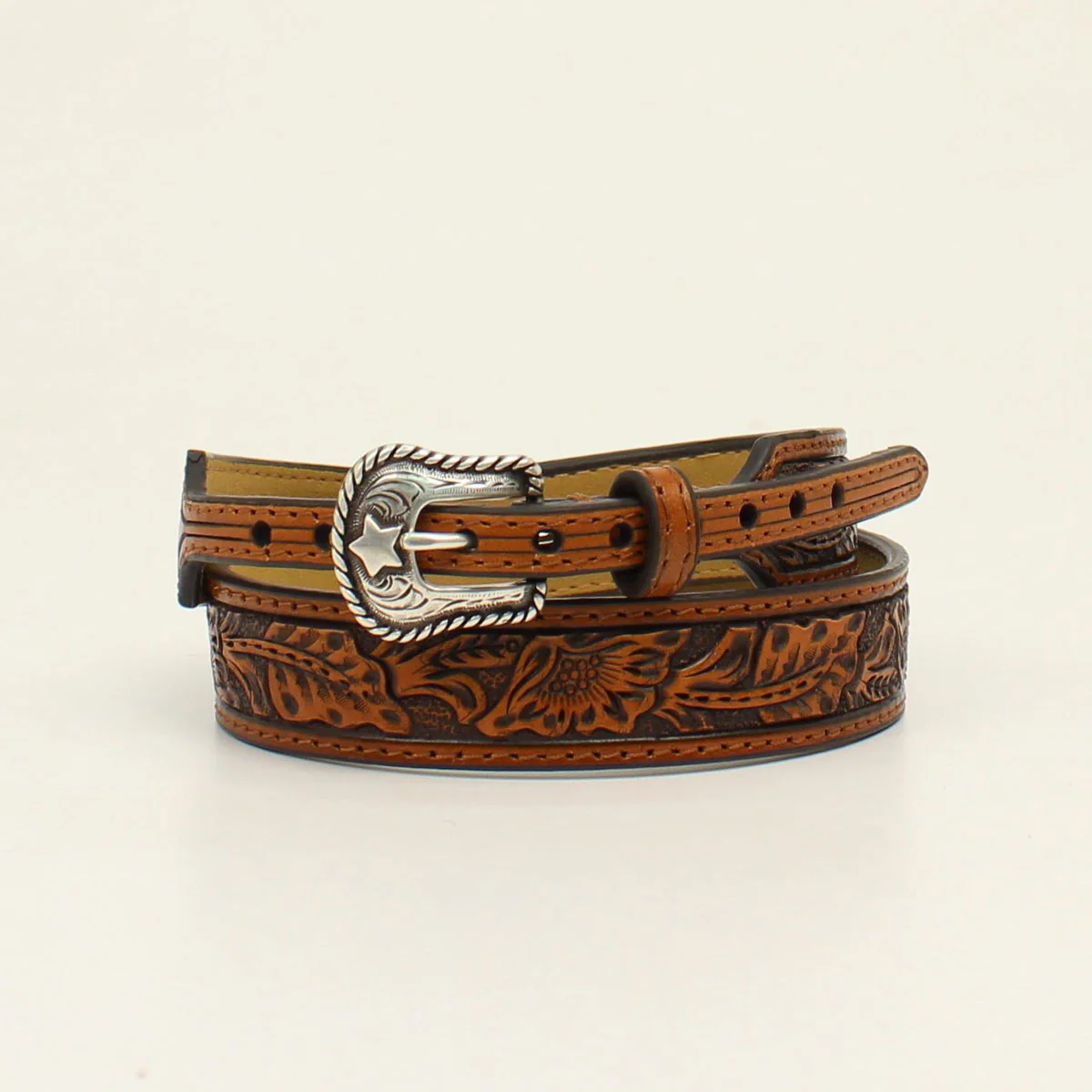 M&F Floral Embossed Hat Band-Tan