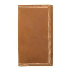 M&F Men's 3D Rodeo Style Triple Stitch Wallet- Brown