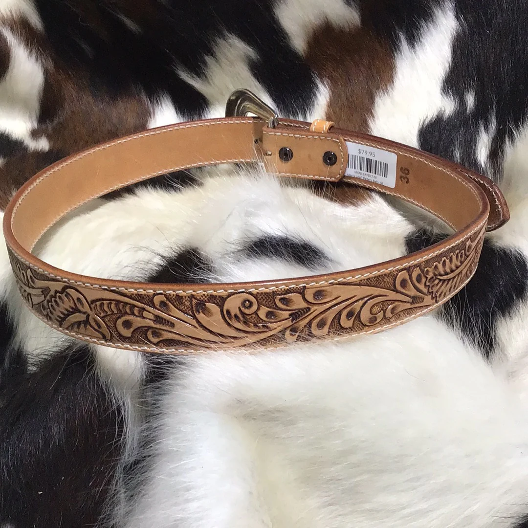 Men's Leaf  Pattern Belt - Image 2